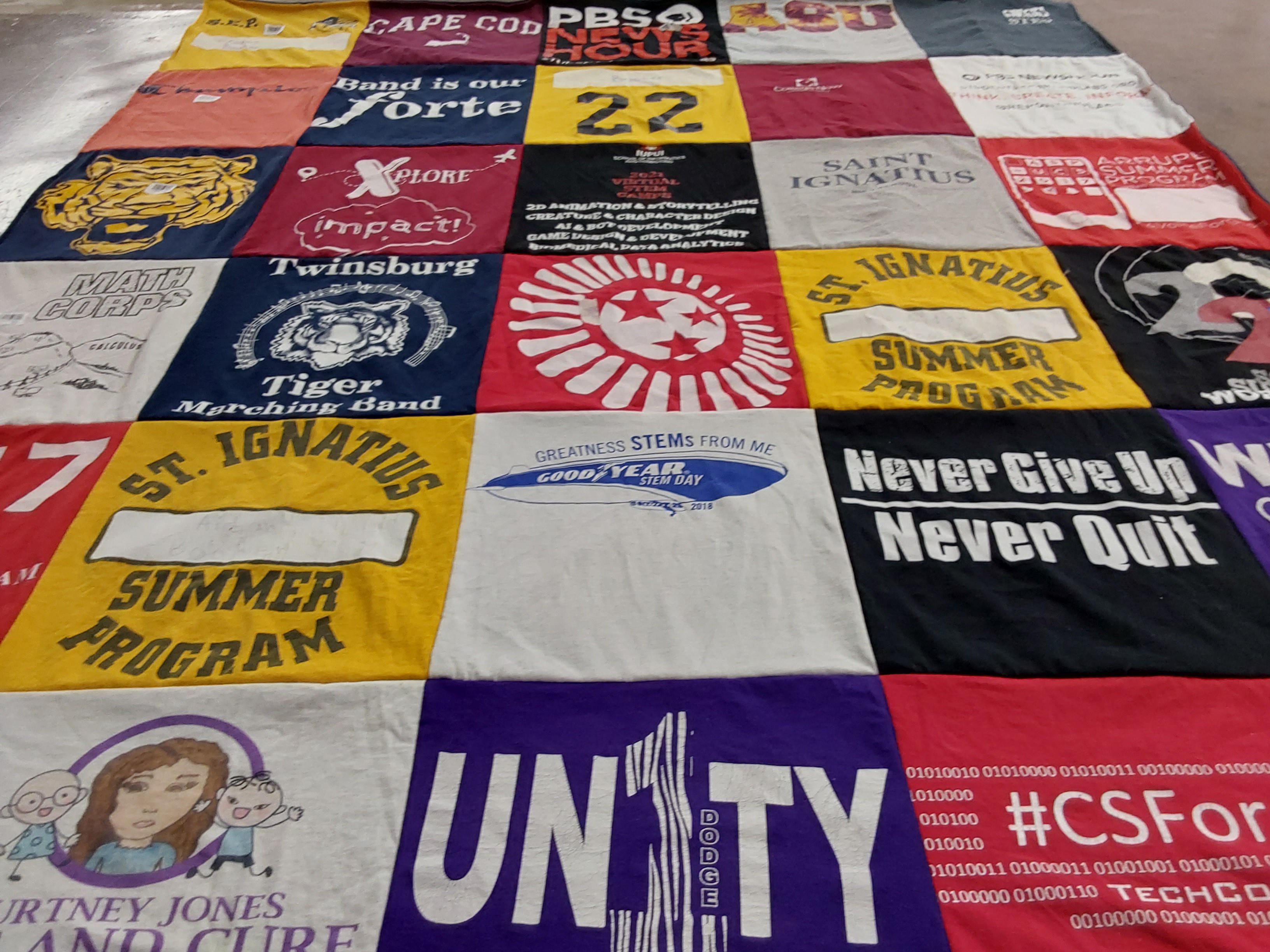 T-shirt quilt featuring twinsburg marching band by Cynthia from OH