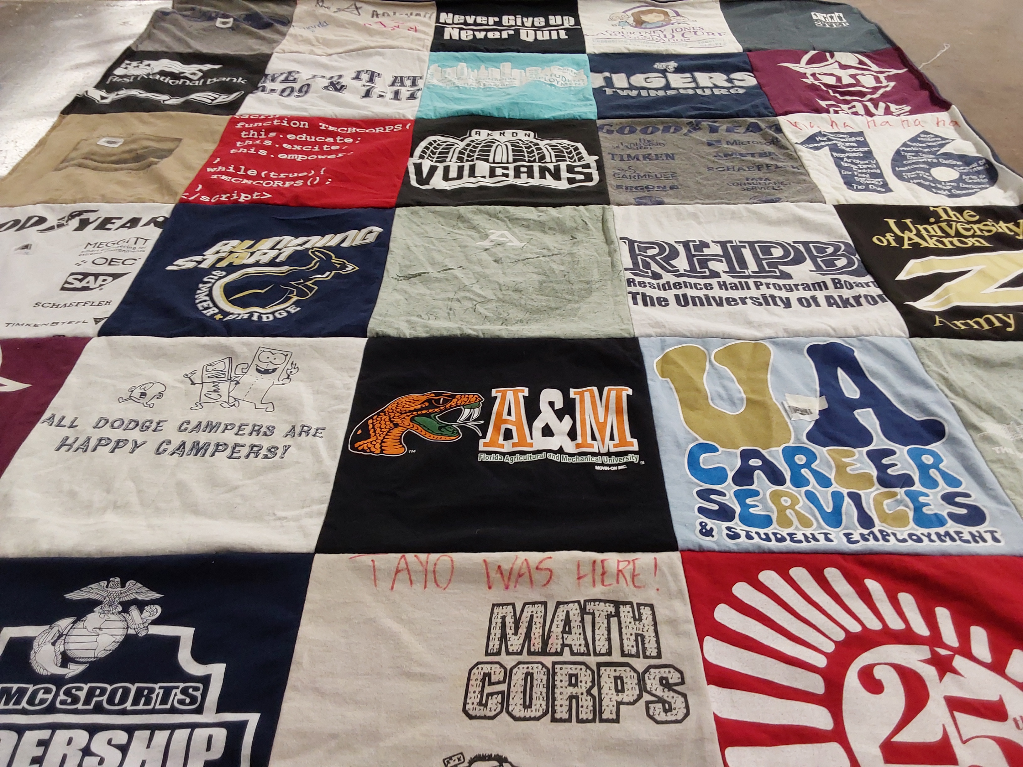 T-shirt quilt featuring tigers, vulcans by Cynthia from OH