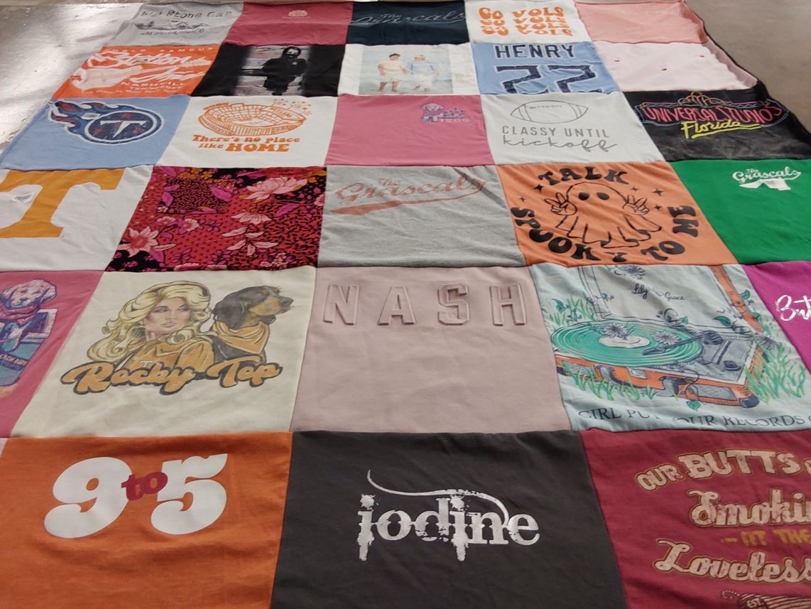 T-shirt quilt featuring tennessee volunteers by susanne from TN