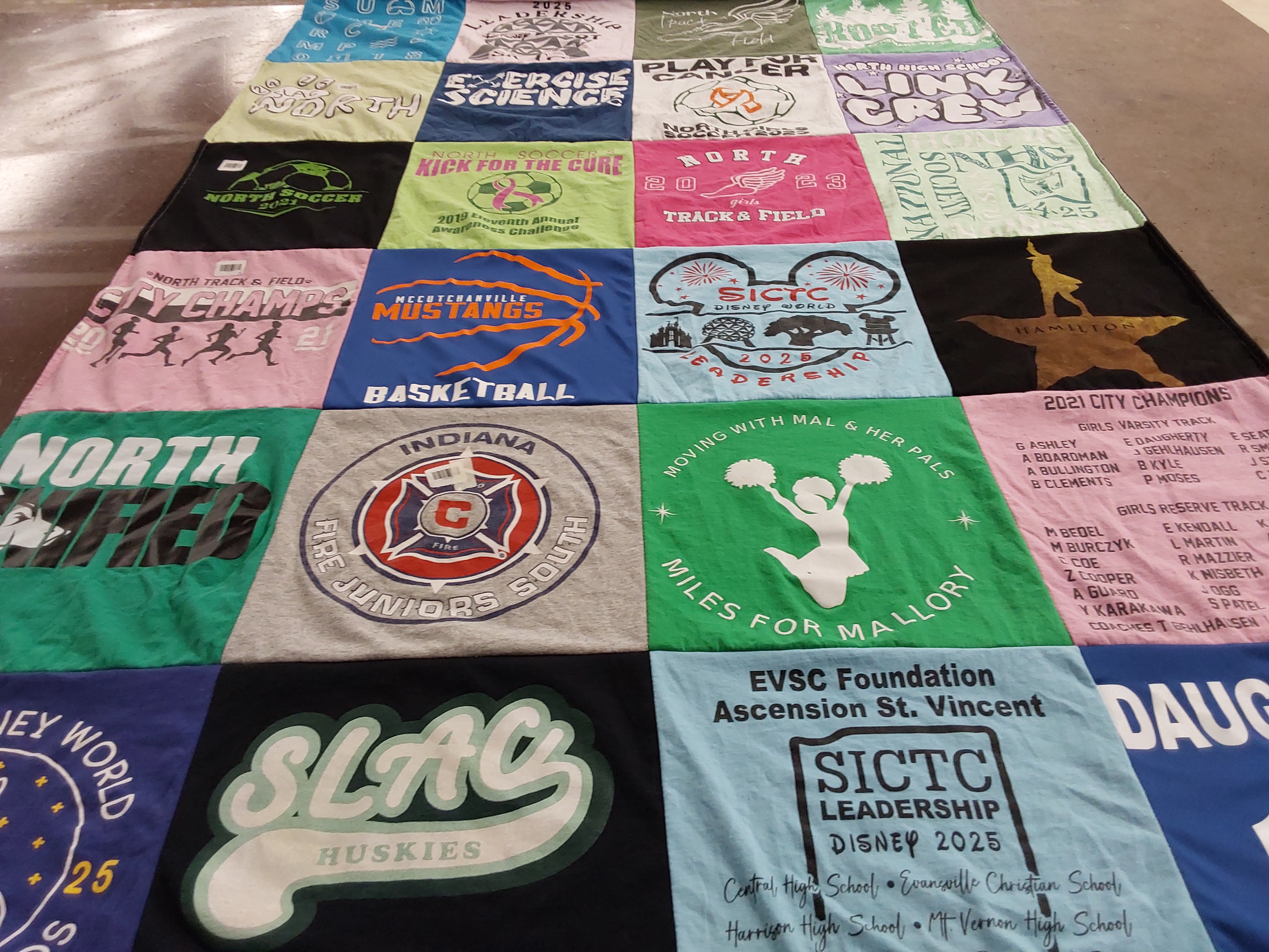 T-shirt quilt featuring north high school track and field, north high school soccer by Suzy from IN
