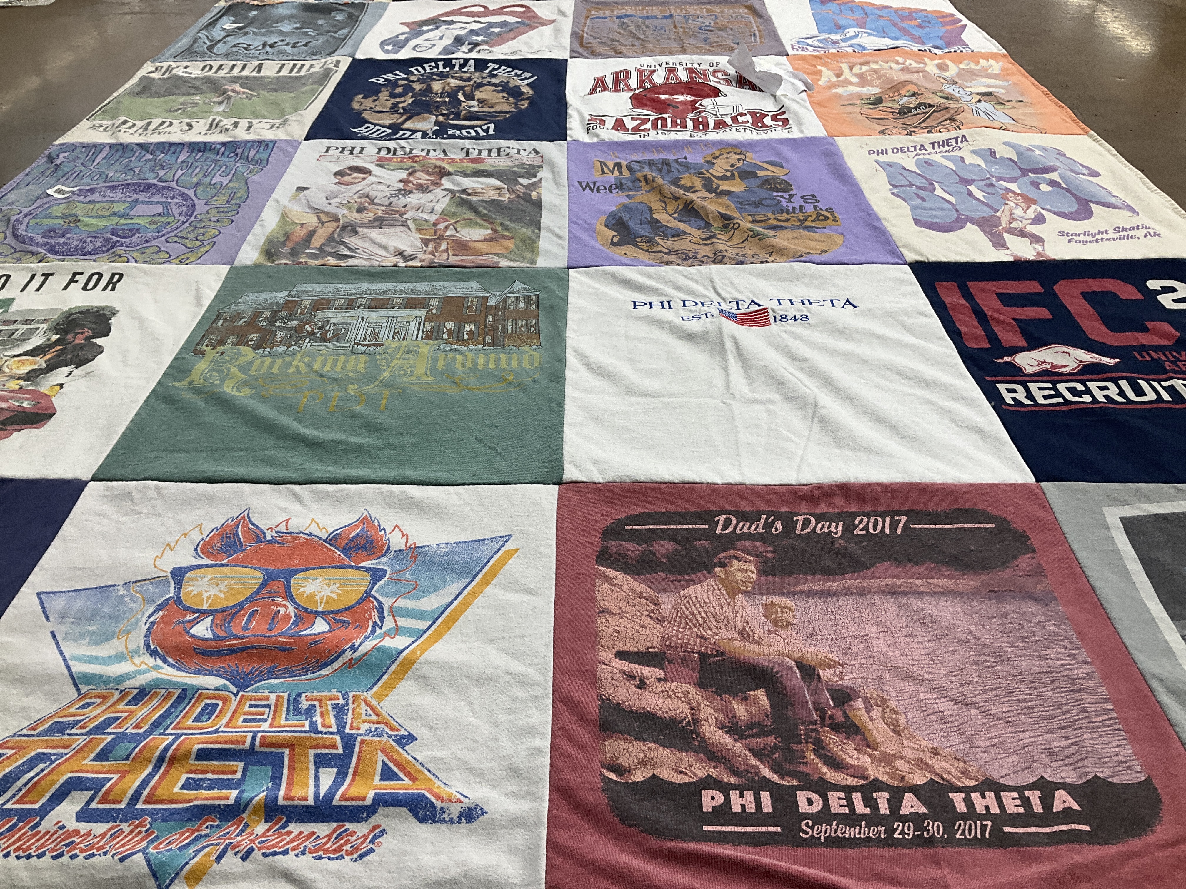 T-shirt quilt featuring razorbacks by Christi from TX