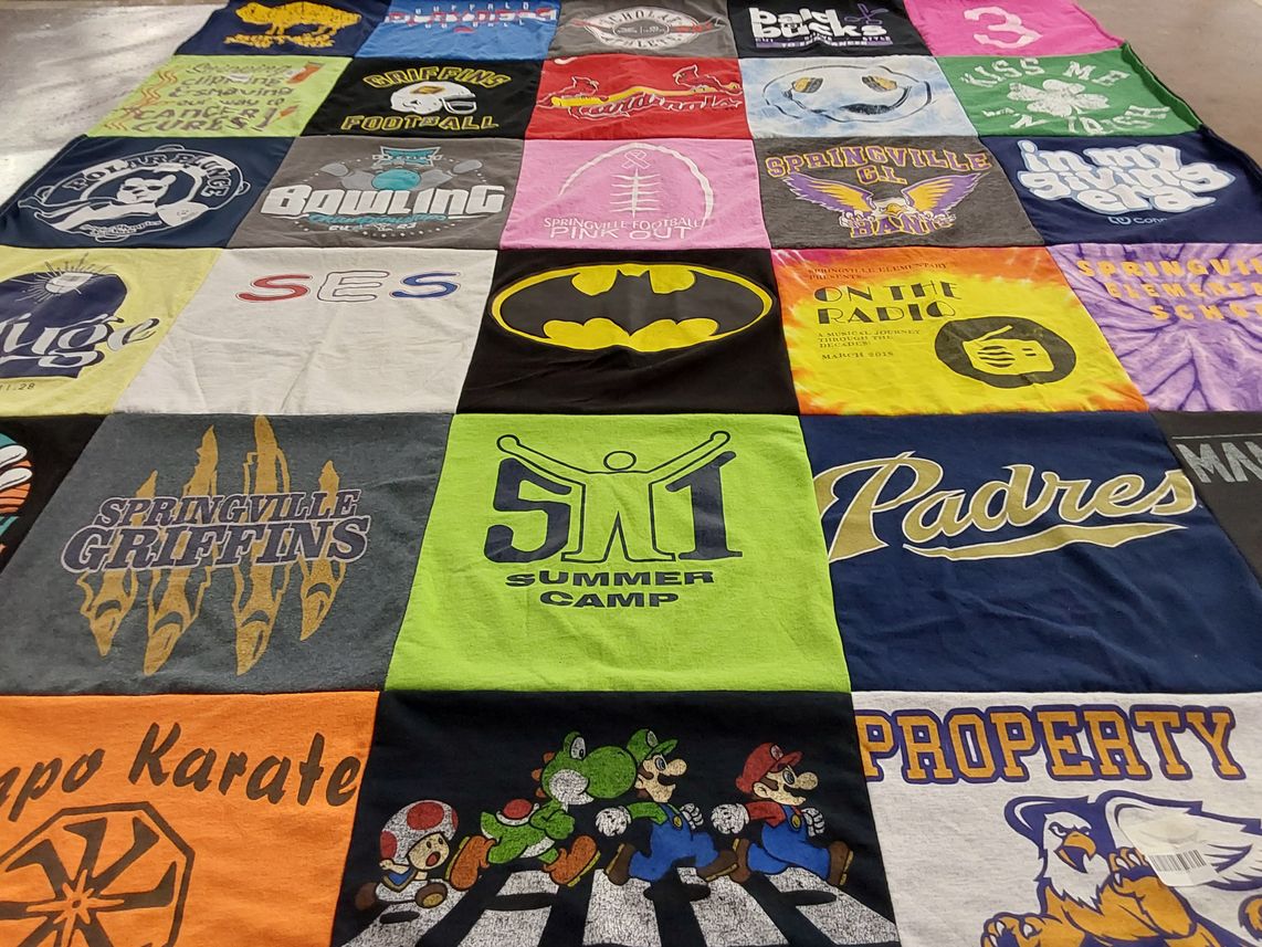 T-shirt quilt featuring springville griffins by Julianne from NY