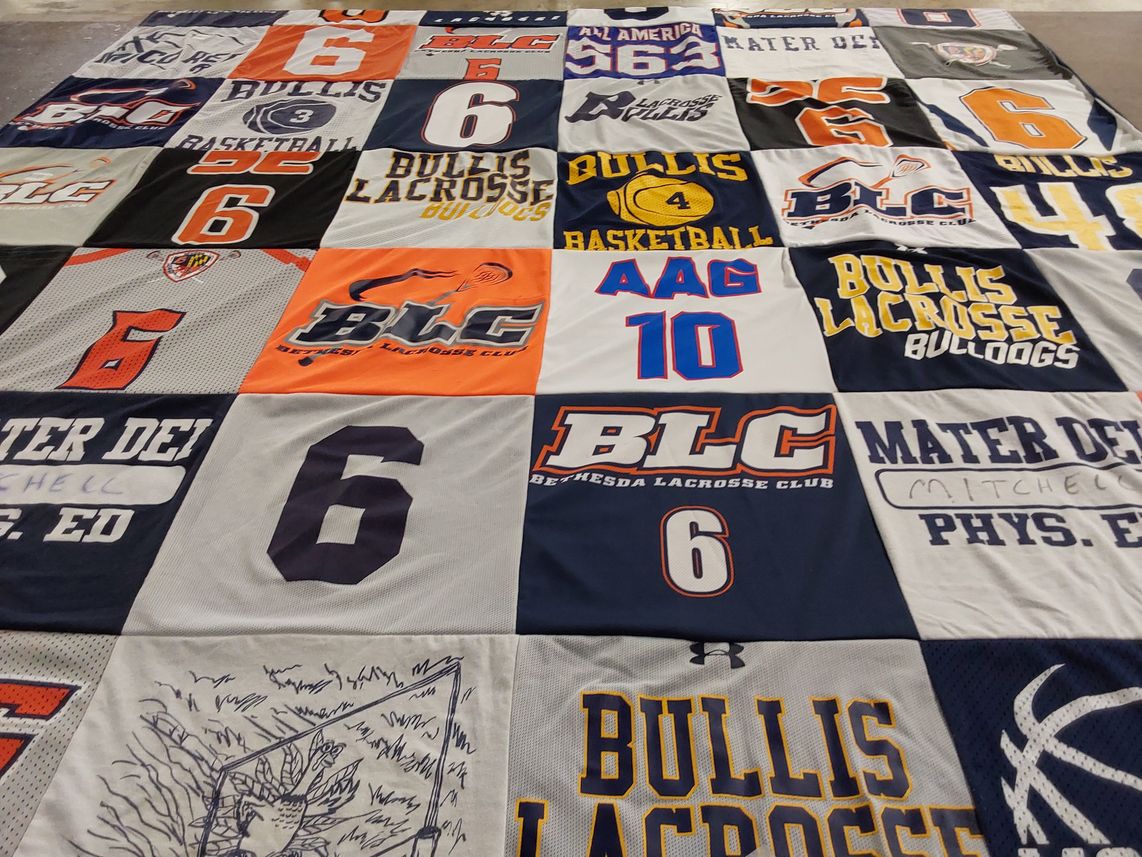 T-shirt quilt featuring bullis basketball, bullis lacrosse by Brad from MD