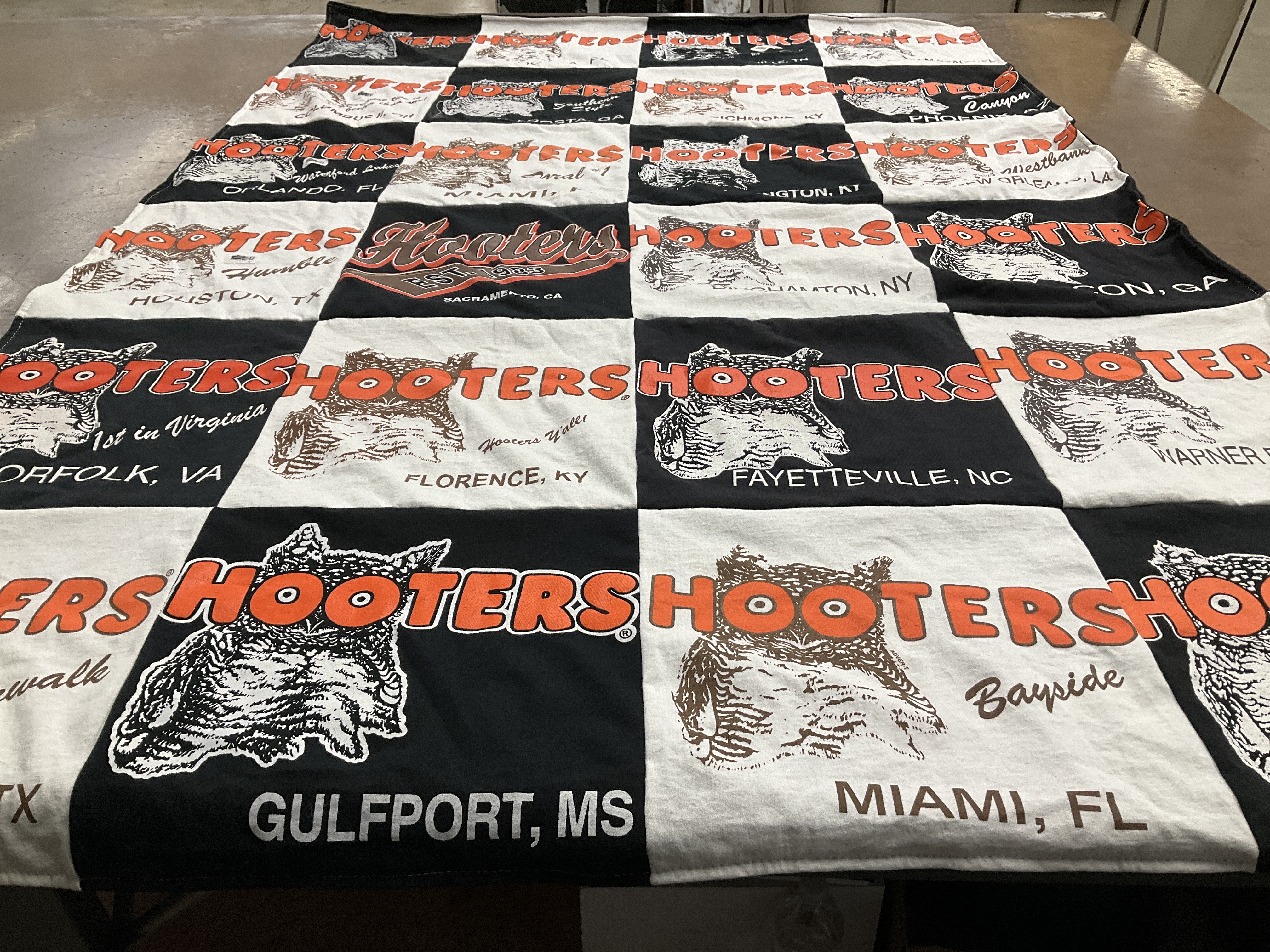 T-shirt quilt with restaurants, sports themes by Derek from OH