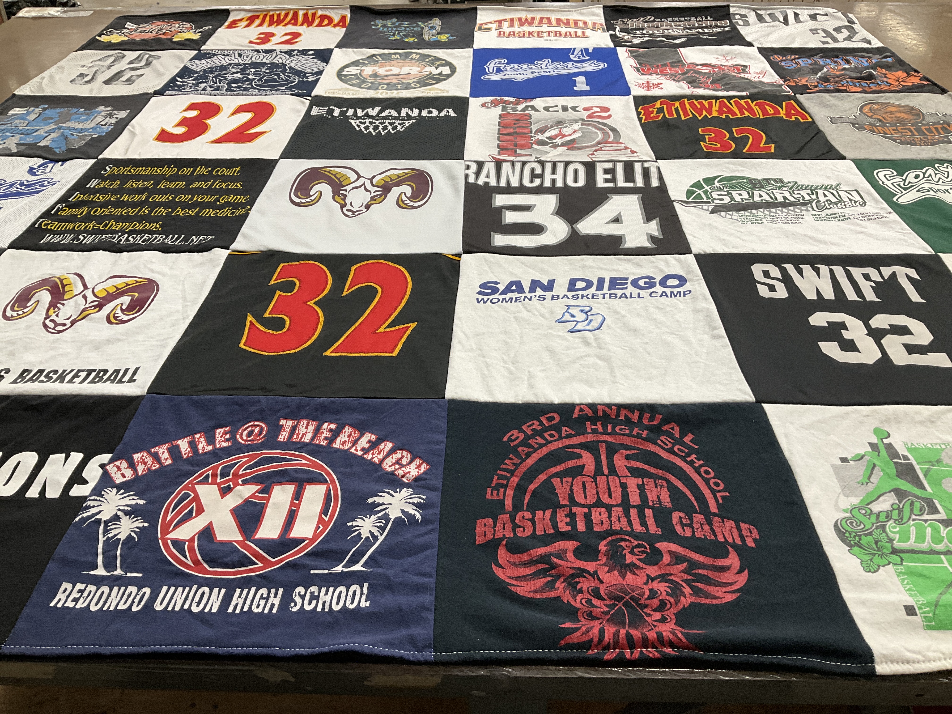 T-shirt quilt from ethiwanda high school, redondo union high school by Mia from CA