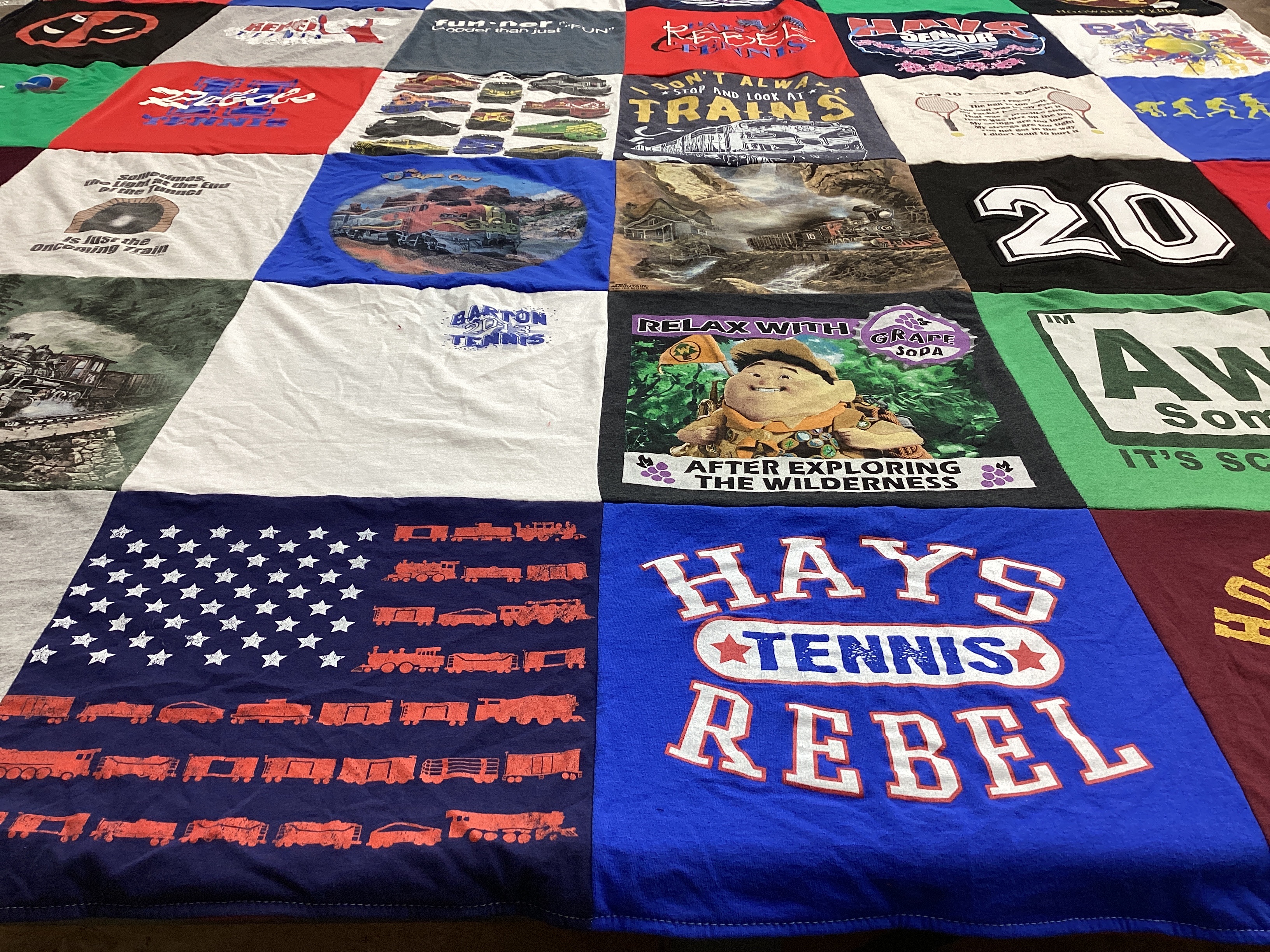 T-shirt quilt featuring hays tennis by Sauni from TX