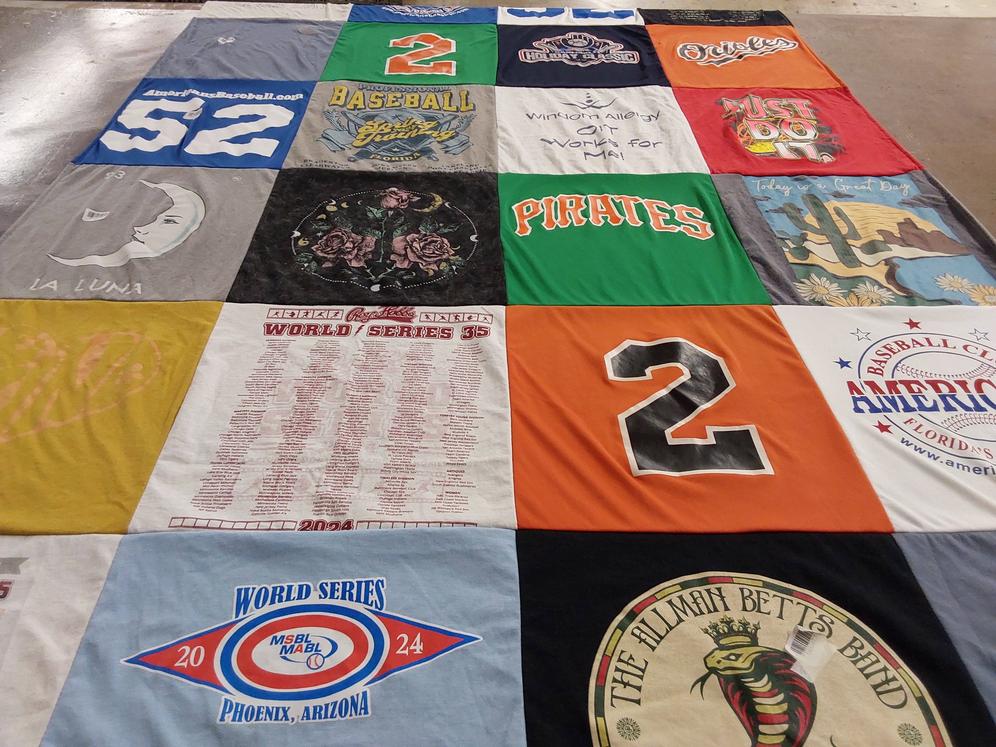 T-shirt quilt with baseball, music themes by rosa from FL