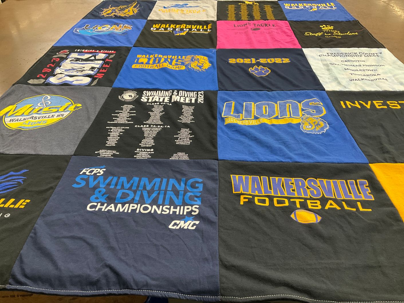 T-shirt quilt featuring walkersville football by Jennifer from MD
