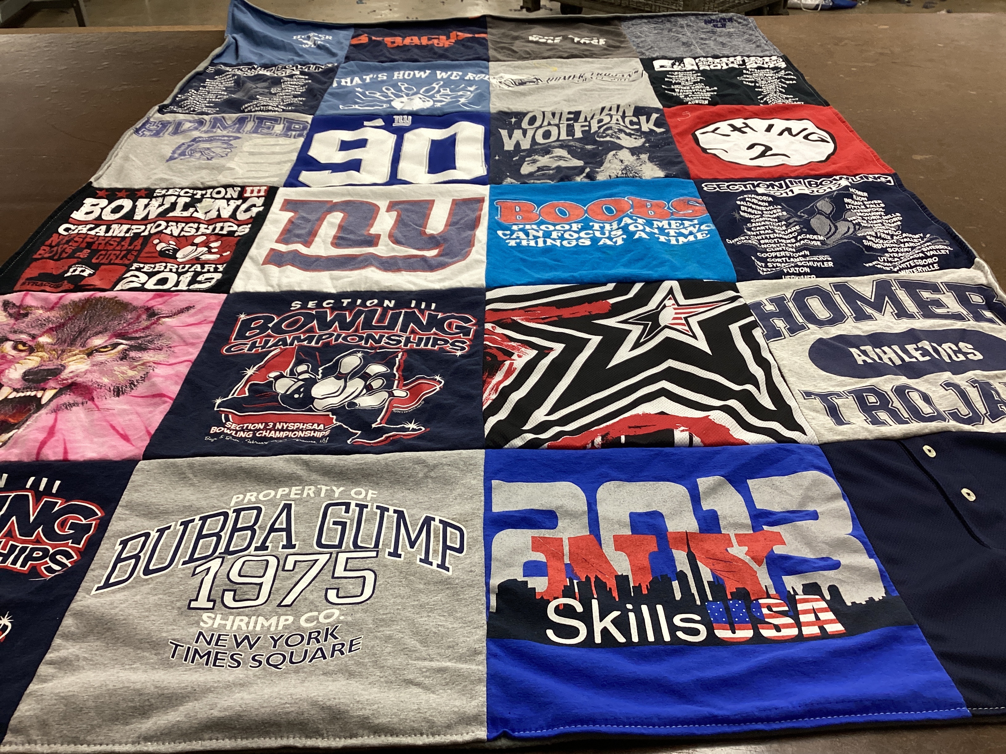 T-shirt quilt featuring wolfpack by phyllis from GA