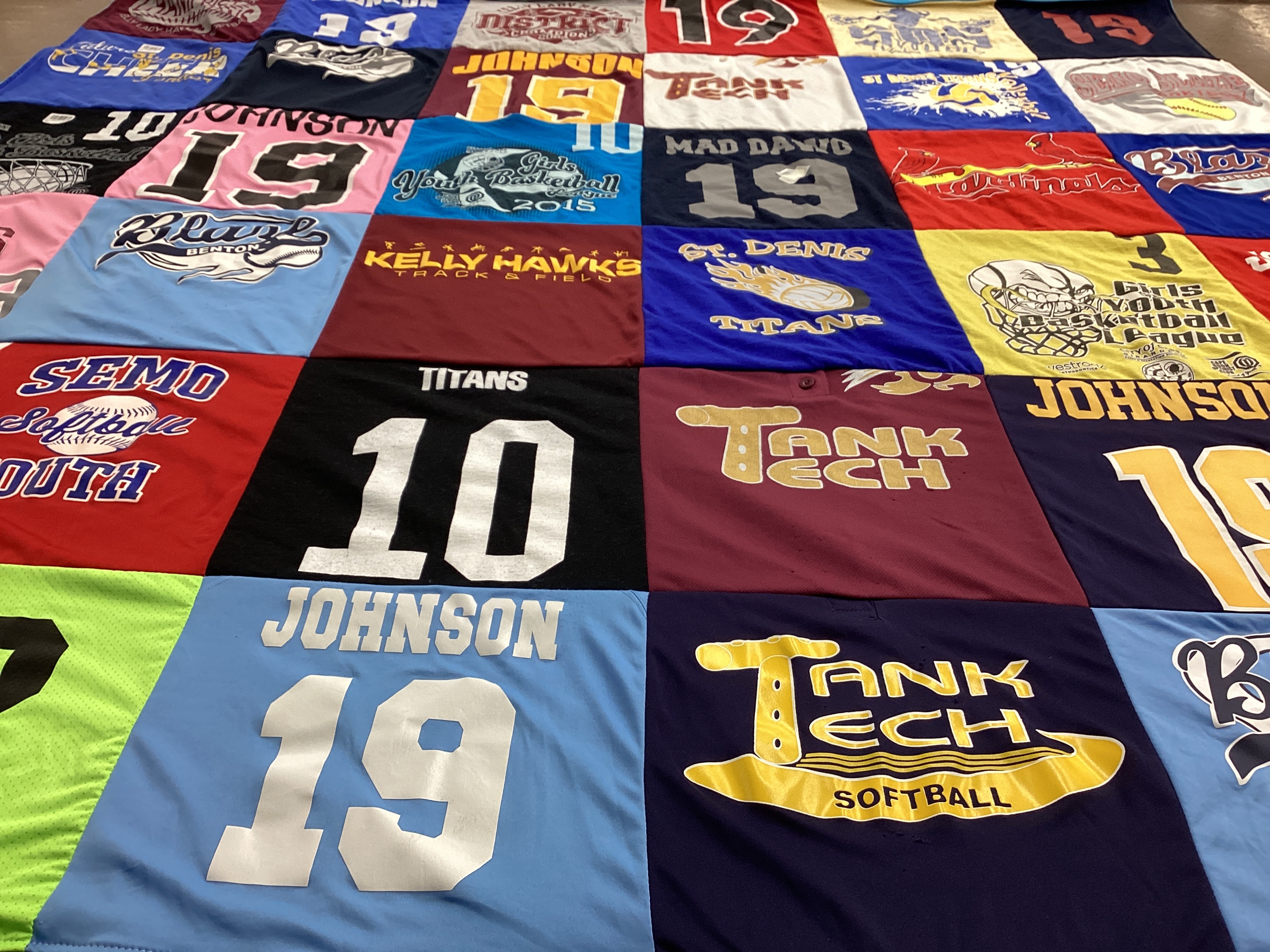 T-shirt quilt featuring titans, softball by STACEY from MO