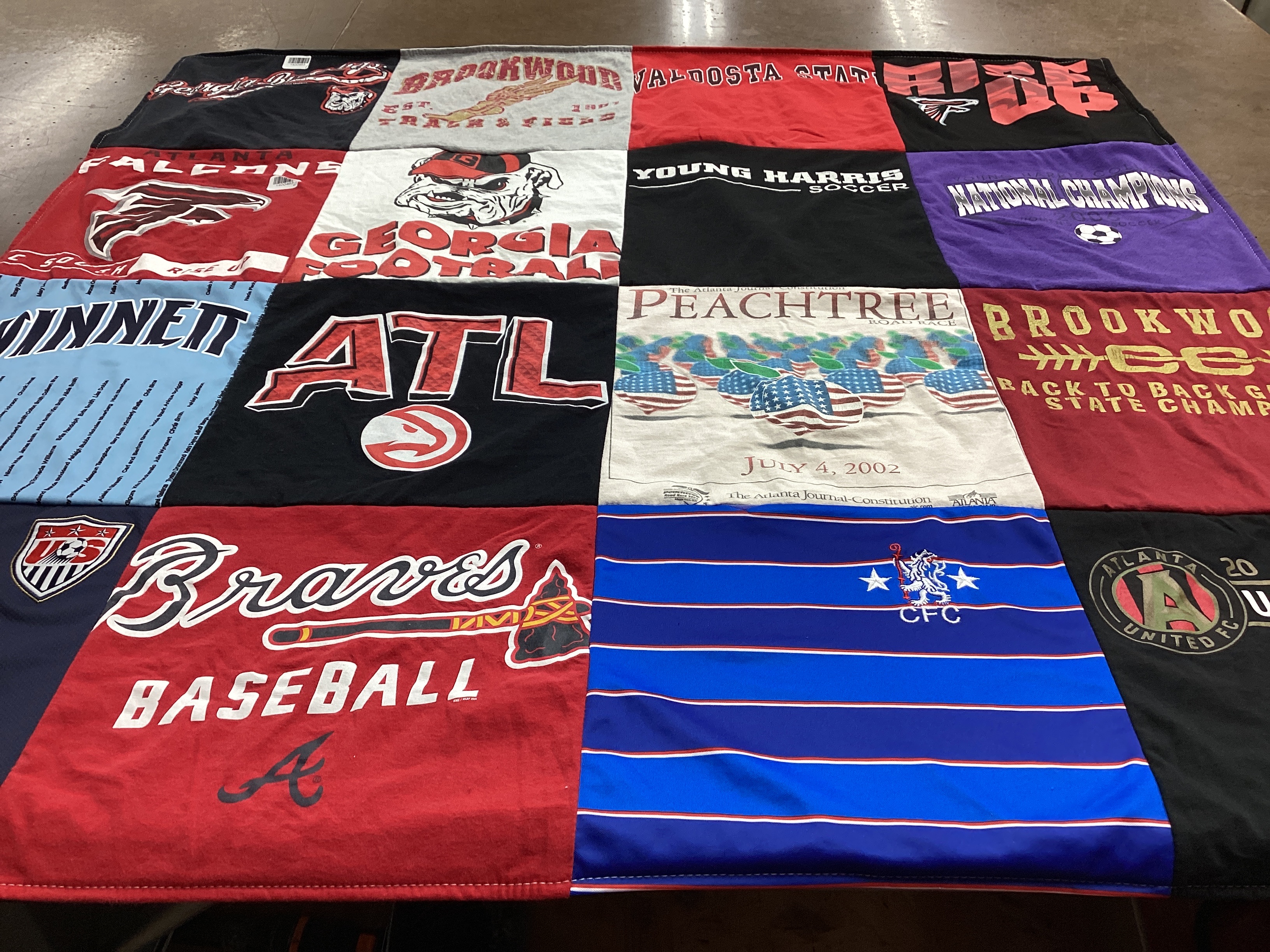 T-shirt quilt featuring atlanta united, atlanta falcons by Margaret from GA