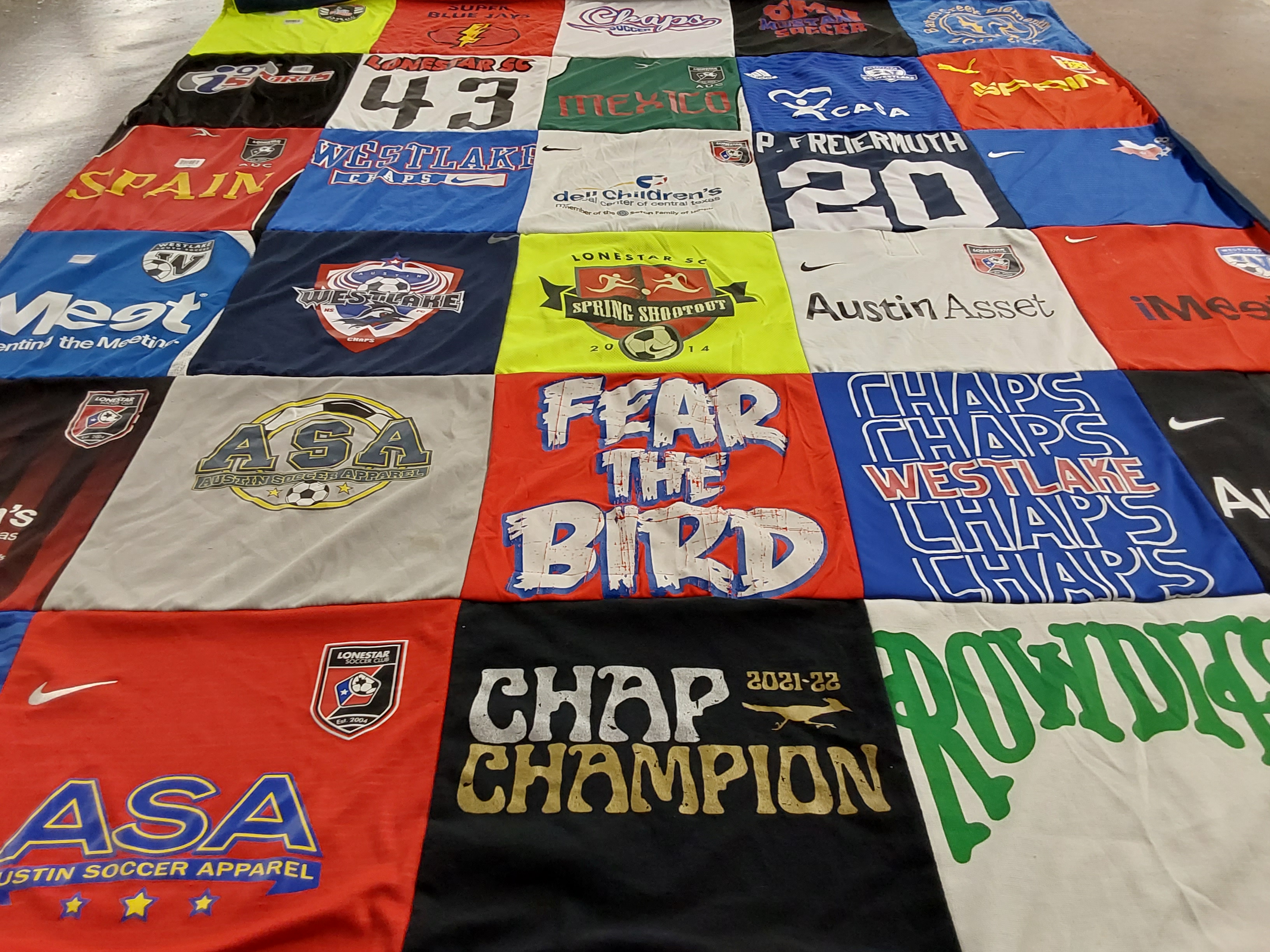 T-shirt quilt featuring lonestar soccer club, westlake high school by Shannon from TX