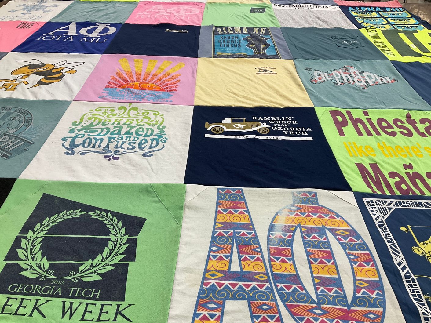 T-shirt quilt from georgia institute of technology by Katie from TX