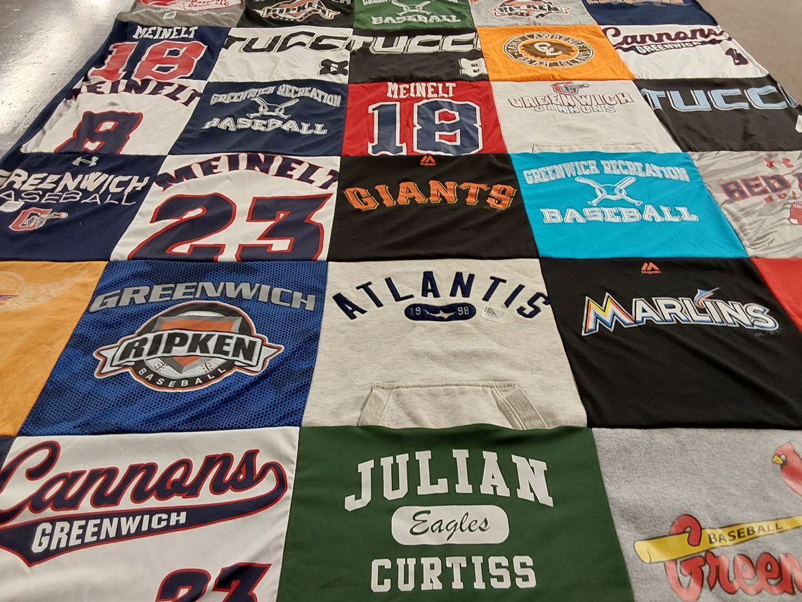 T-shirt quilt featuring cannons greenwich, giants by Doris from CT