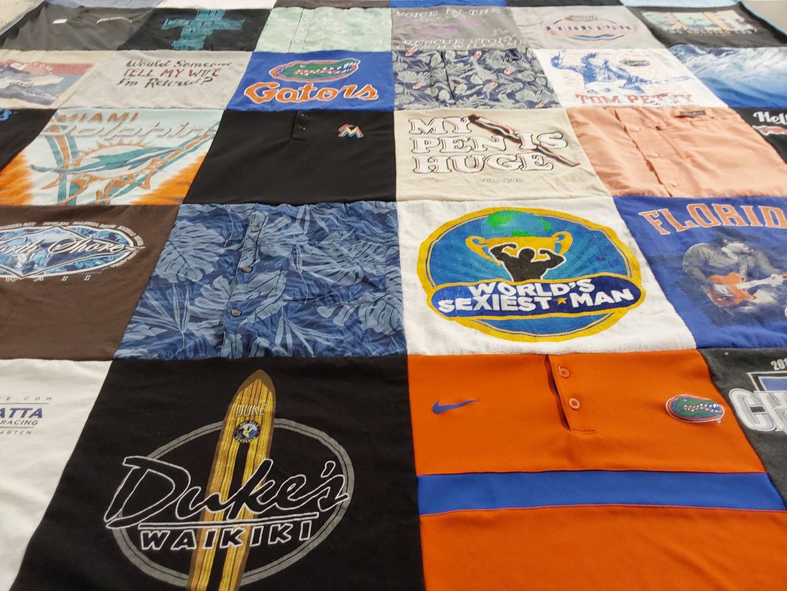 T-shirt quilt featuring florida gators by Wendy from FL