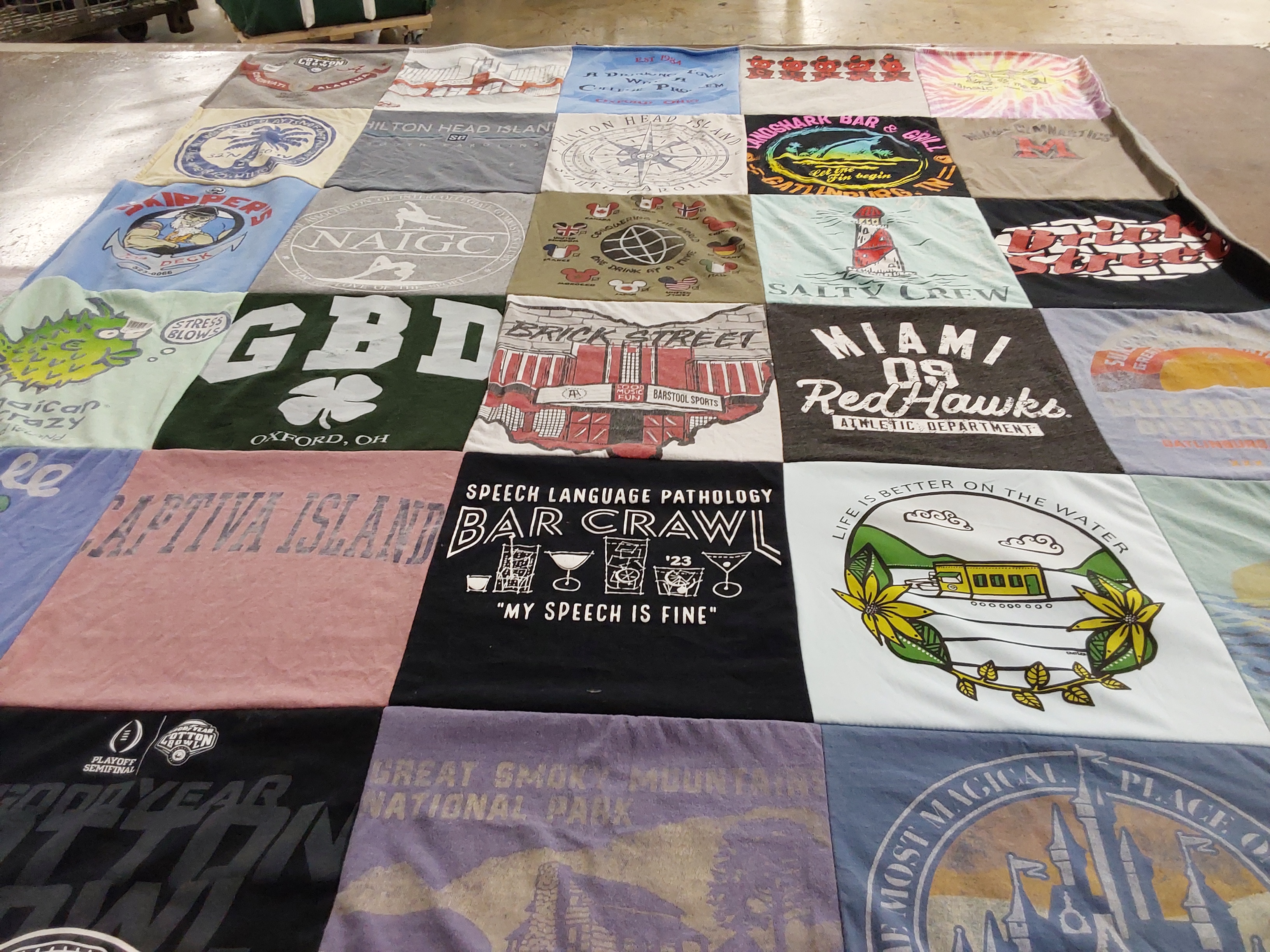 T-shirt quilt featuring miami university redhawks by Caitlin from OH