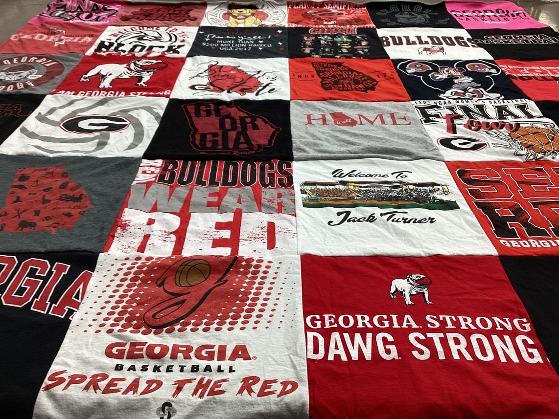T-shirt quilt featuring university of georgia bulldogs by Ashley from GA