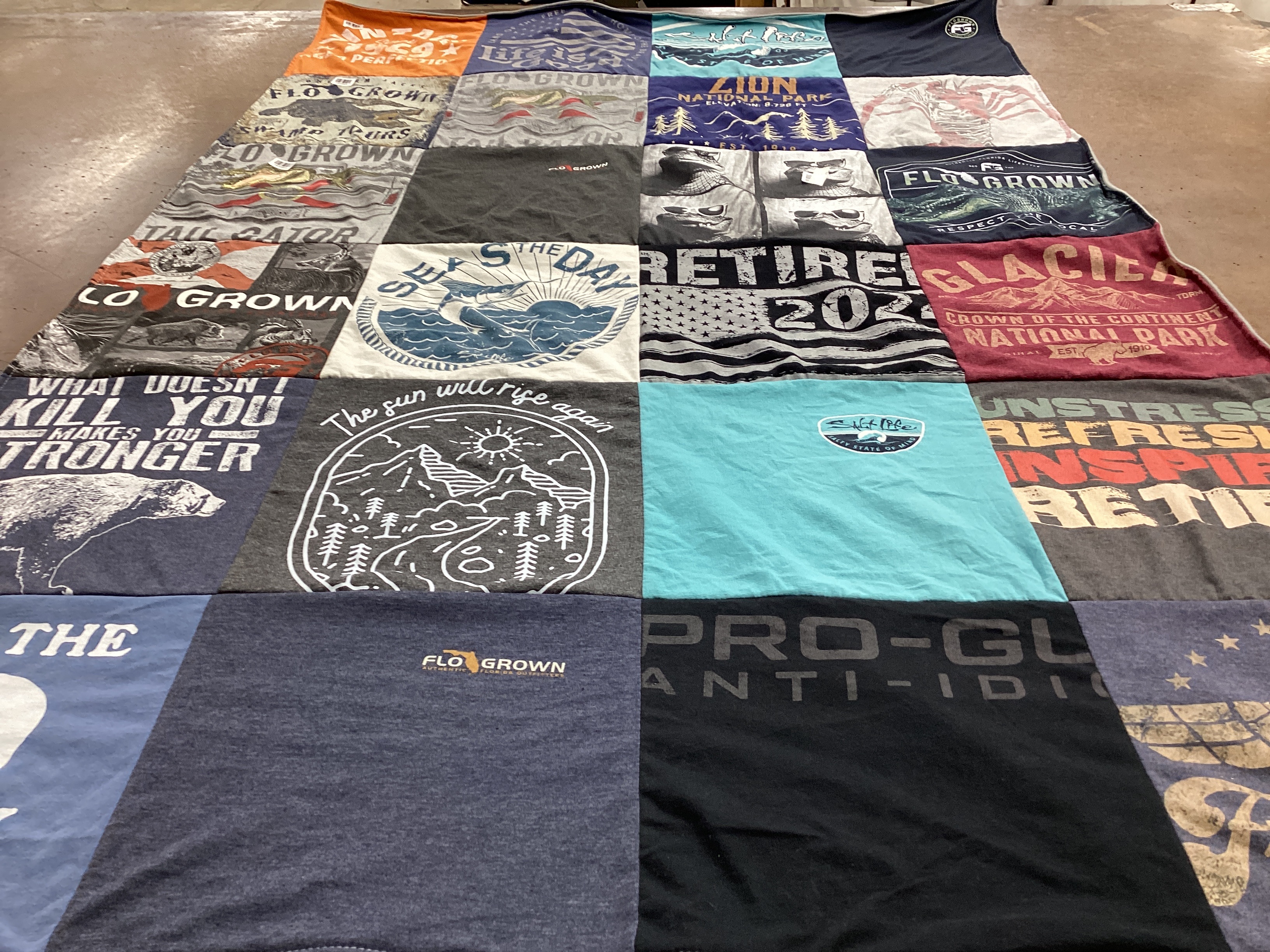 T-shirt quilt with outdoor, wildlife themes by Tracy from FL