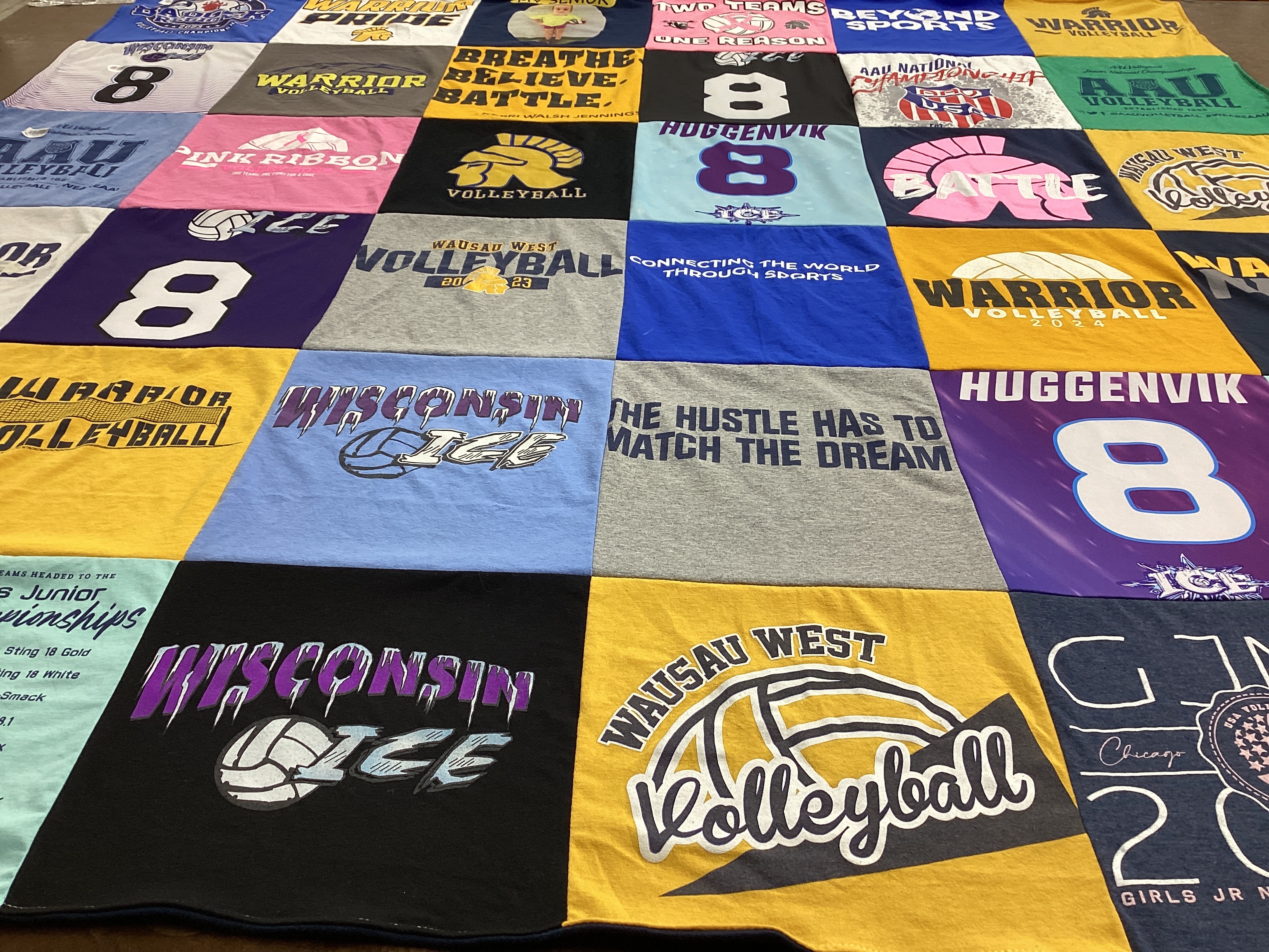 T-shirt quilt featuring wisconsin ice volleyball, warrior volleyball by Jessica from WI