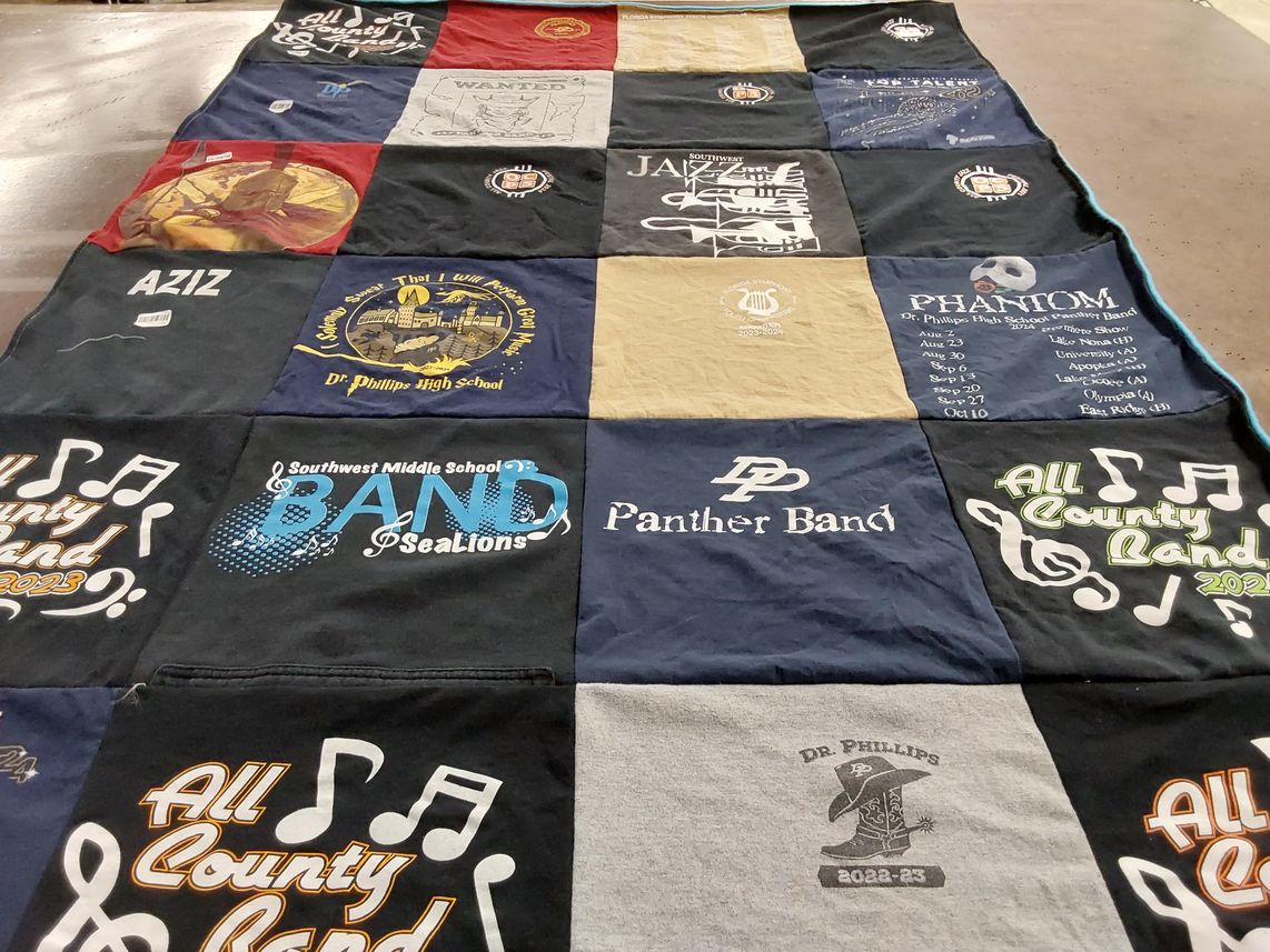 T-shirt quilt featuring panther band by Sophia from FL