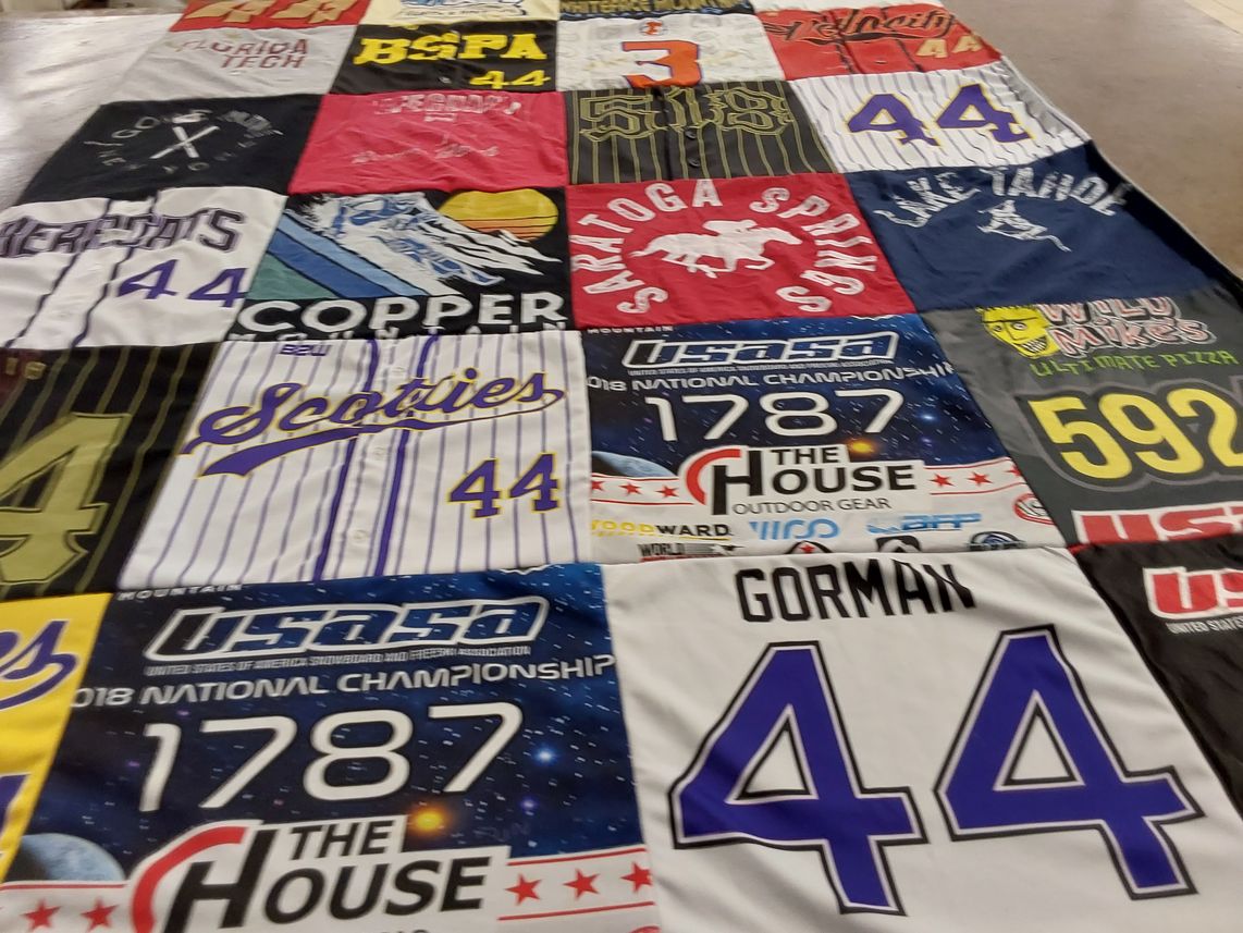 T-shirt quilt featuring scoties by Laurie from NY