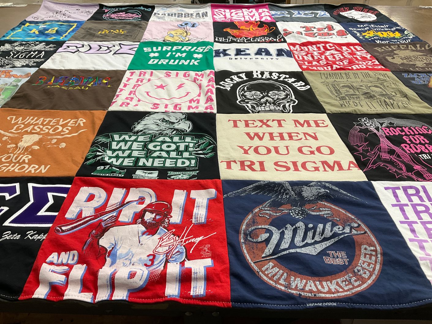 T-shirt quilt from kean university by Ciara from NJ