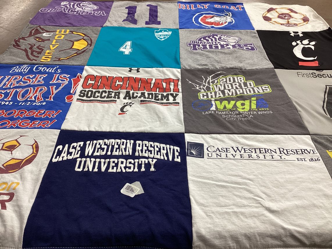 T-shirt quilt from case western reserve university by Emily from AR