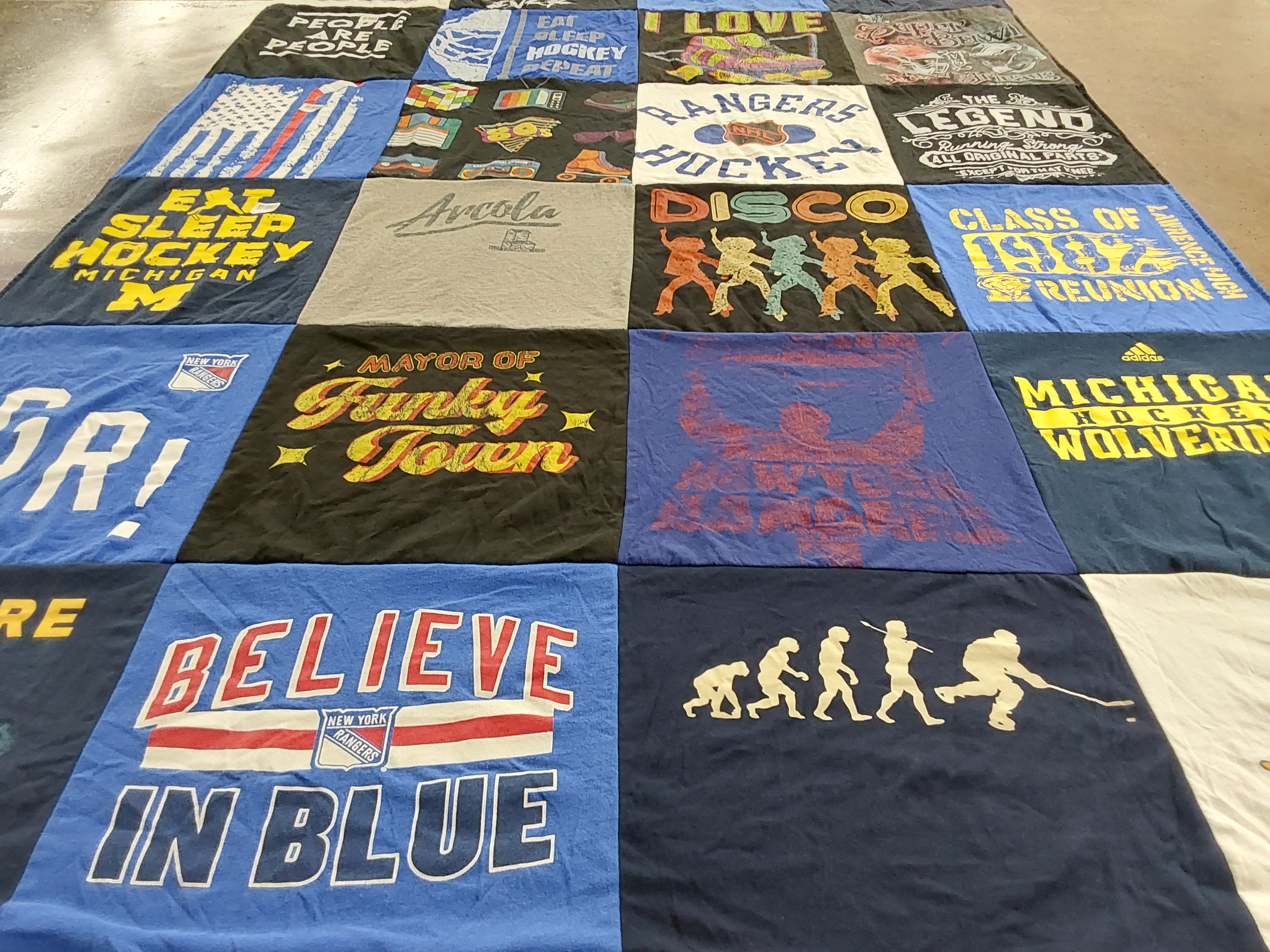 T-shirt quilt featuring new york rangers by Garret from NY