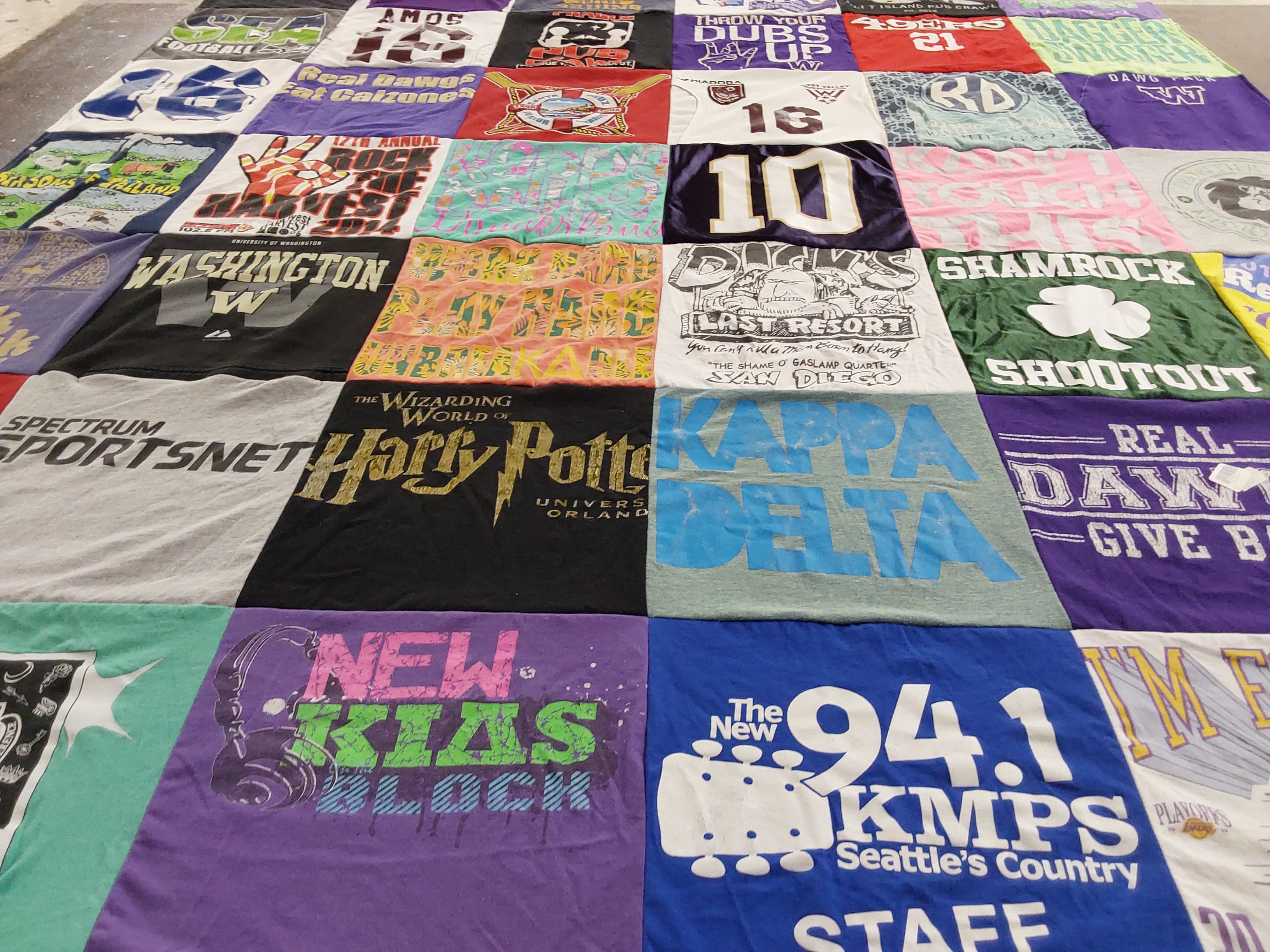 T-shirt quilt featuring university of washington football by Elizabeth from CA