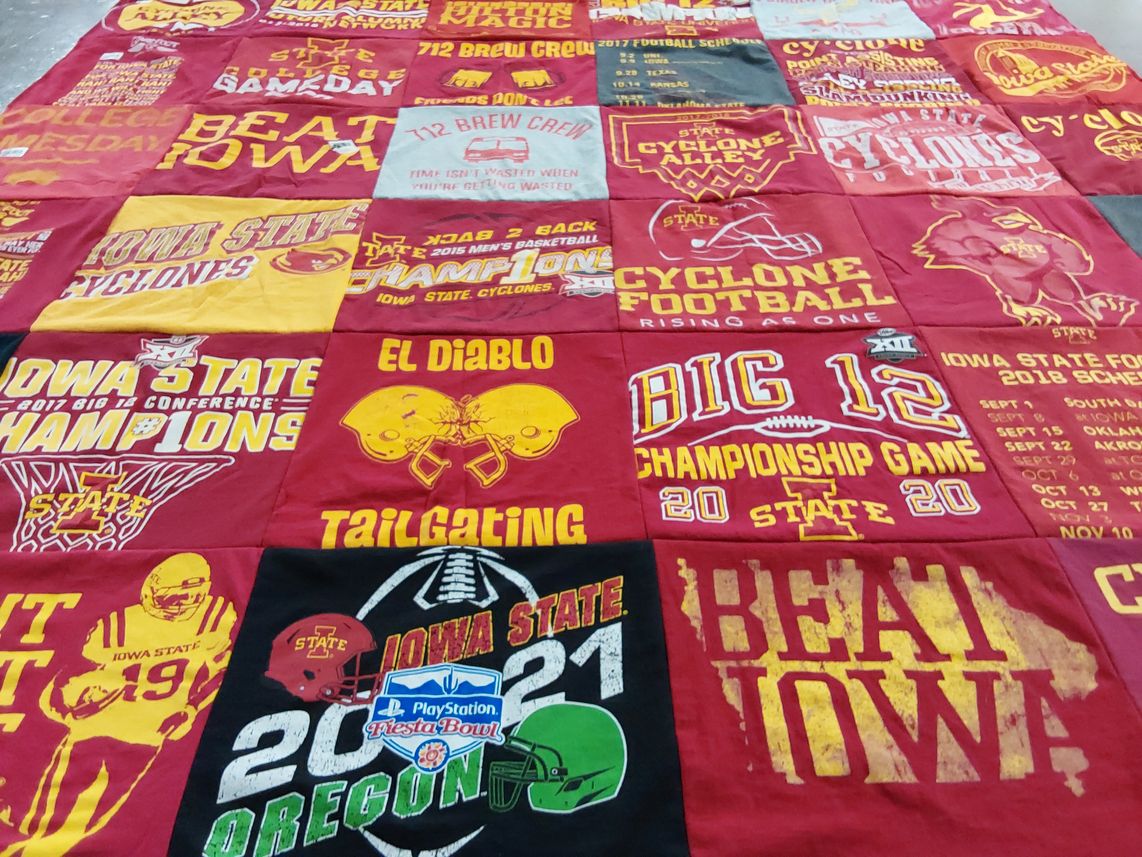 T-shirt quilt featuring iowa state cyclones football by Bianca from IA