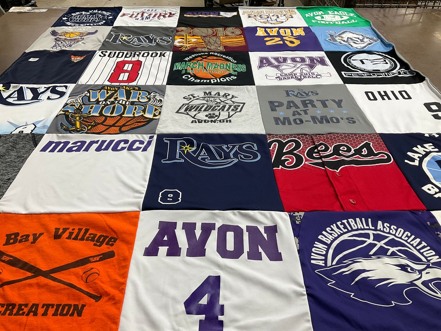T-shirt quilt featuring avon high school basketball, lake high school baseball by Cheryl from OH