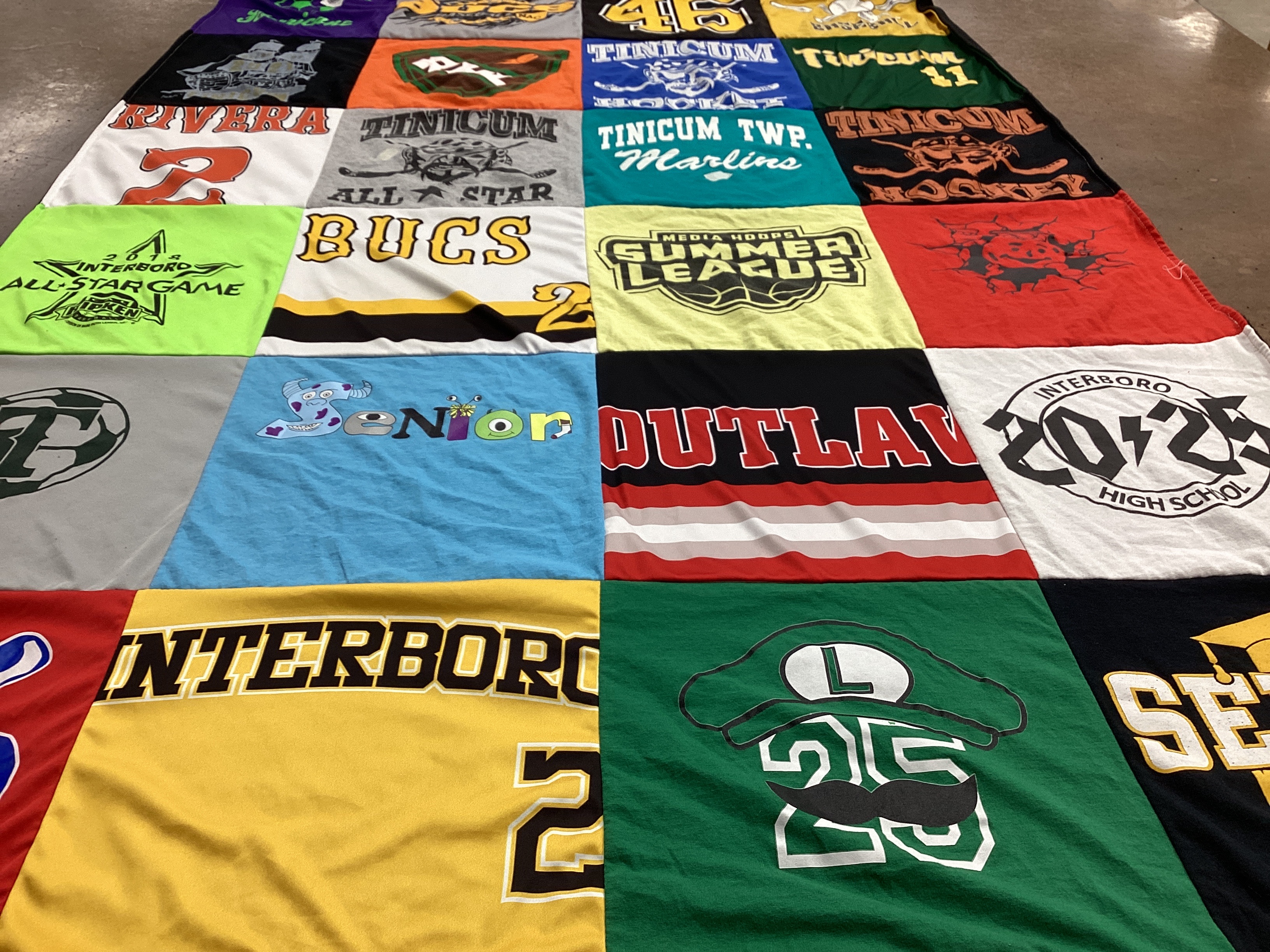 T-shirt quilt featuring interboro high school, tinicum twp marlins by nicole from PA