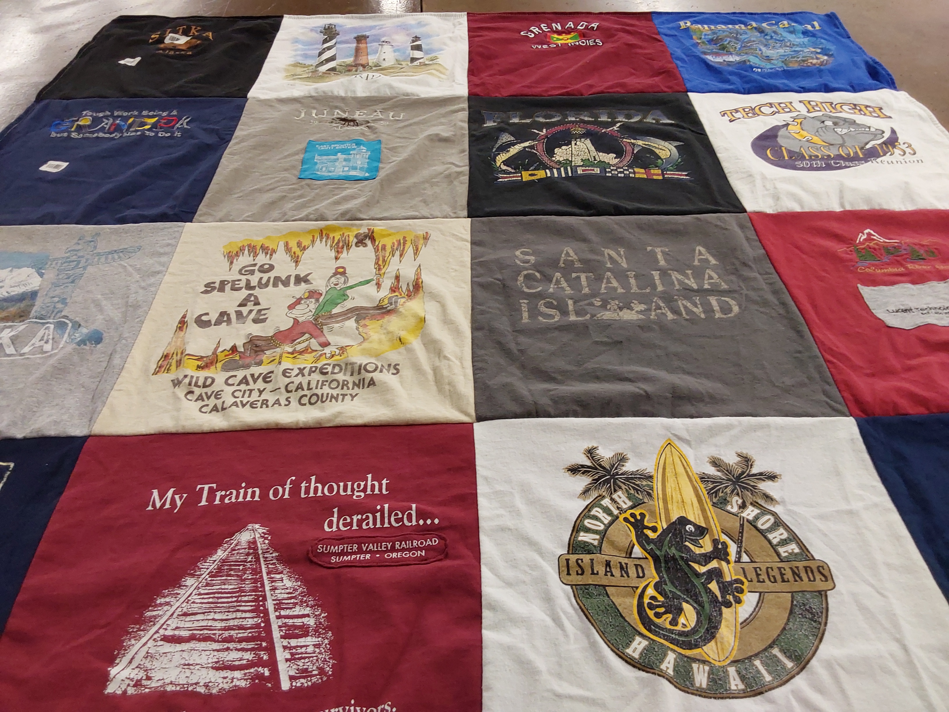 T-shirt quilt from tech high school by Janice from CA