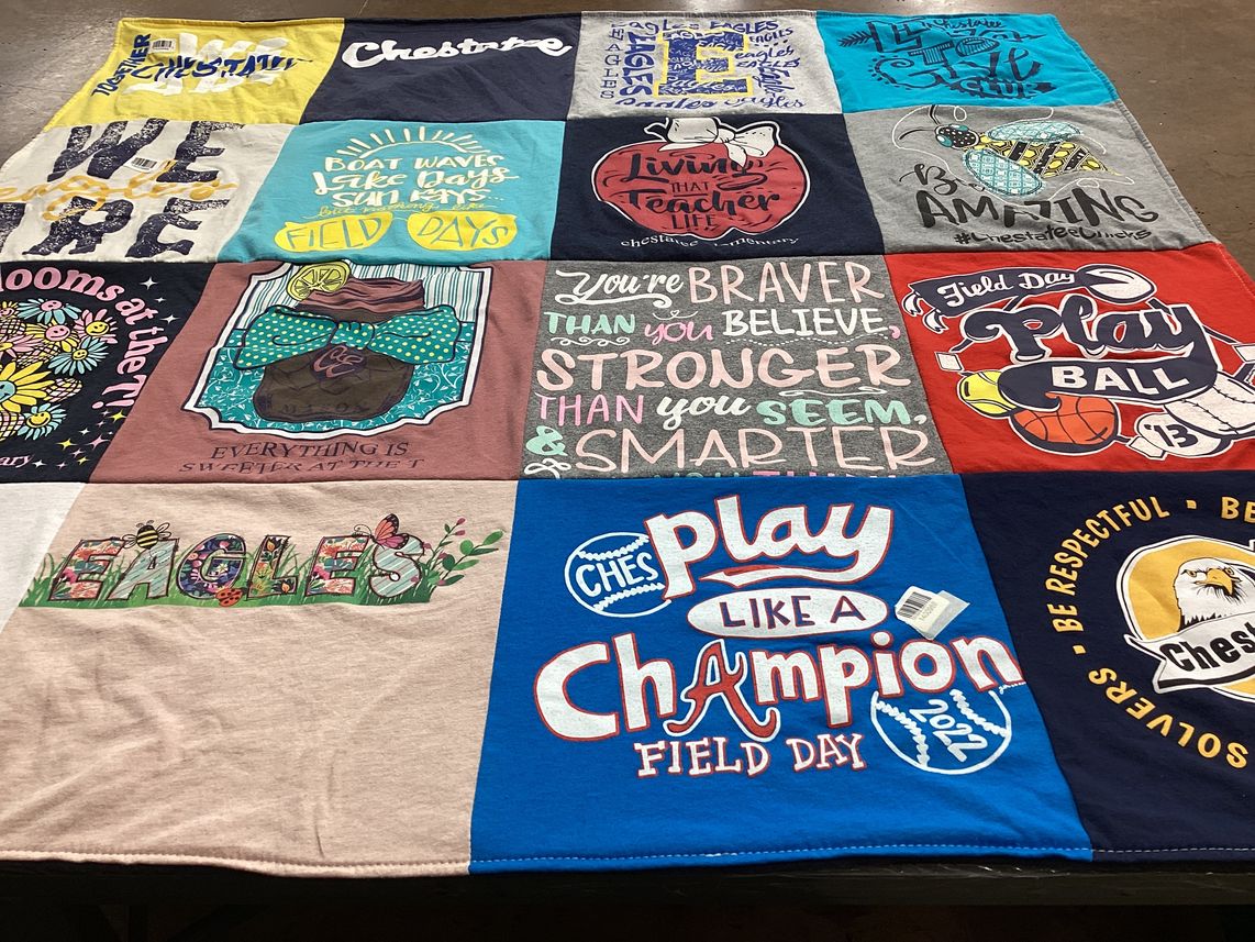 T-shirt quilt featuring chestnut eagles by Brianna from GA