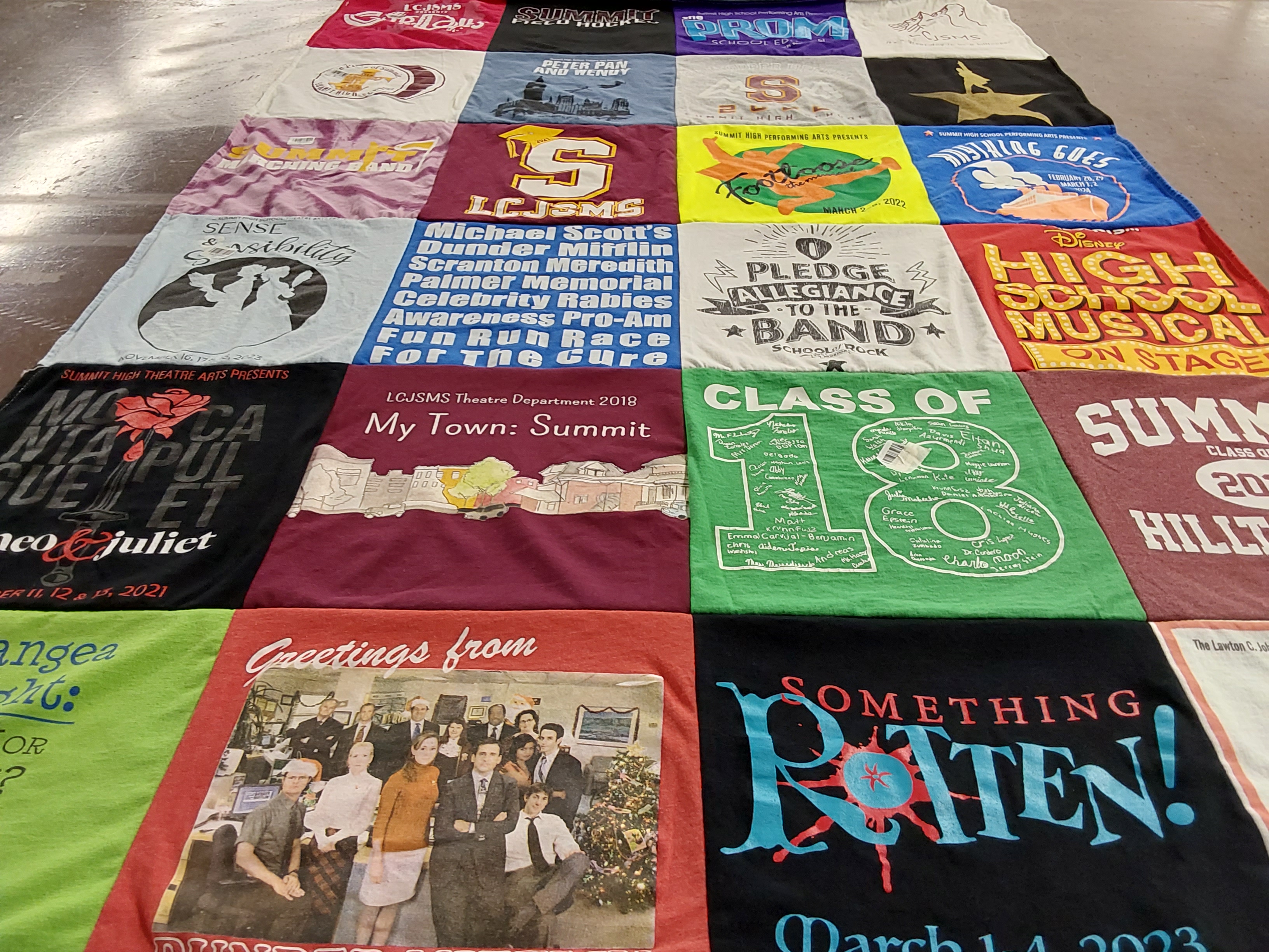 T-shirt quilt from summit high school by Mary from NJ
