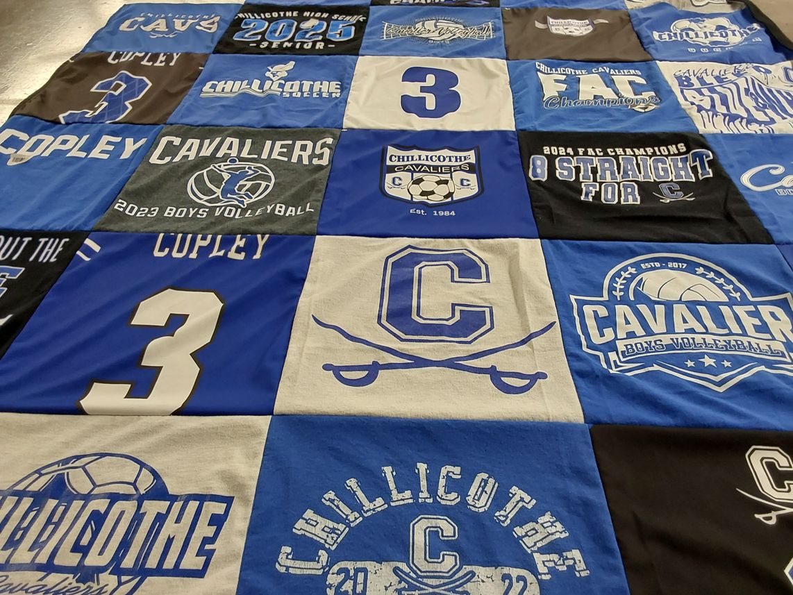 T-shirt quilt featuring chillicothe cavaliers by Tabitha from OH