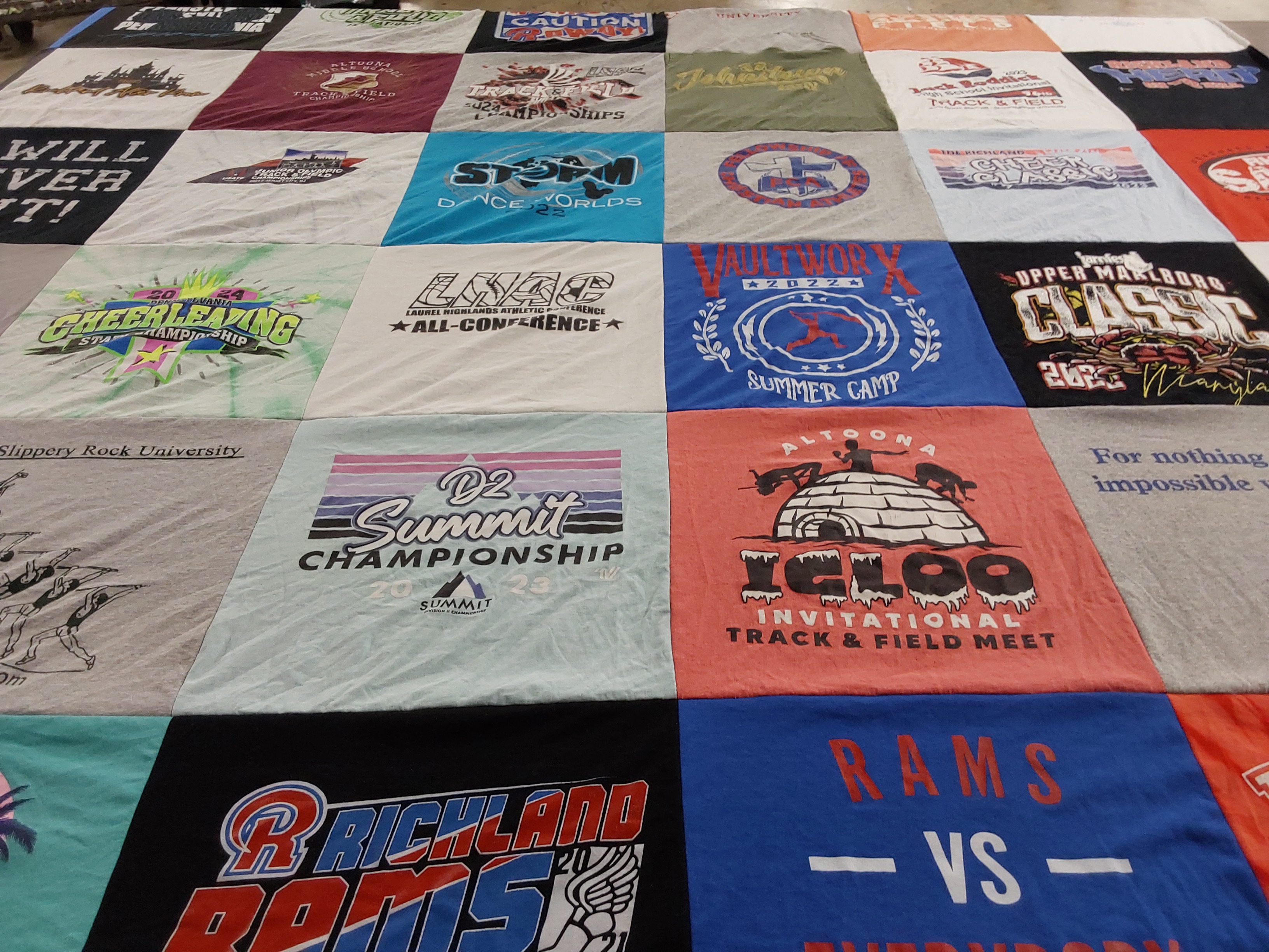 T-shirt quilt featuring richland rams by Kelly from PA