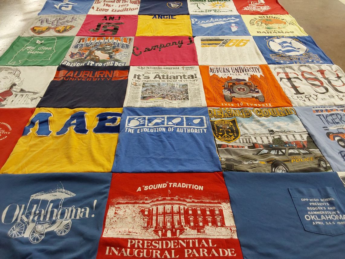 T-shirt quilt from auburn university, opp high school by Angie from GA