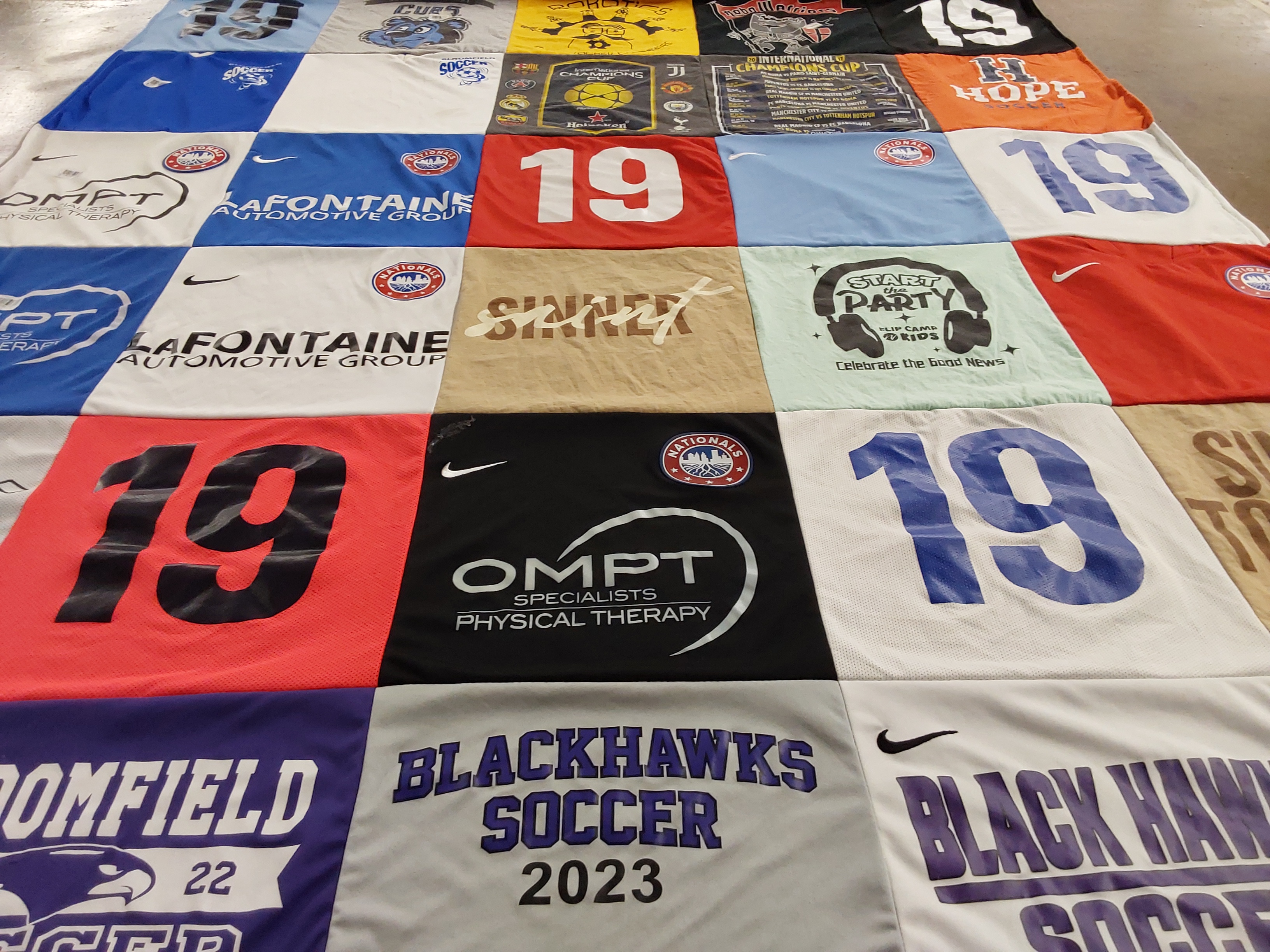 T-shirt quilt from bloomfield college by Scott from MI