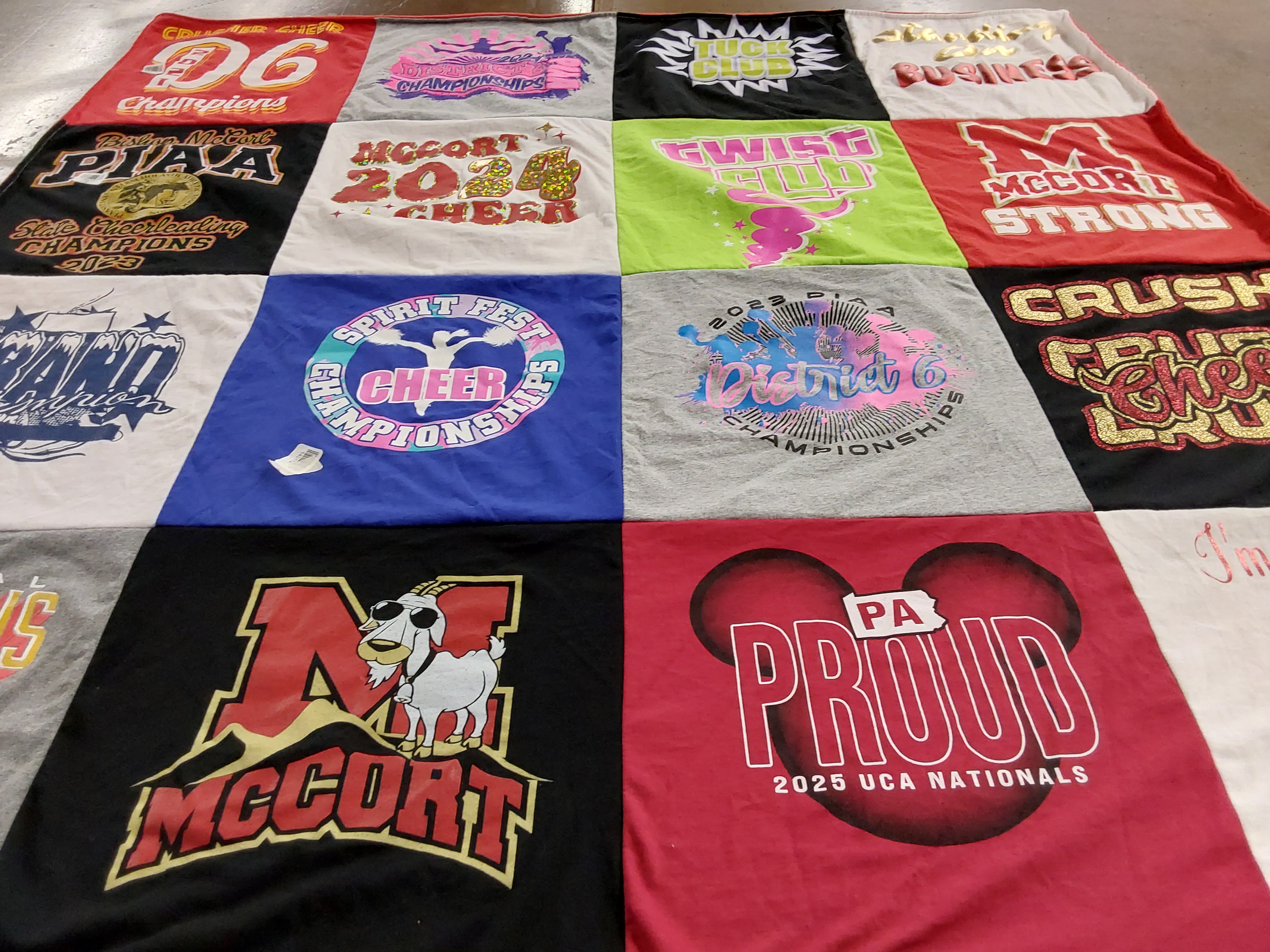 T-shirt quilt from mccort high school by John from PA
