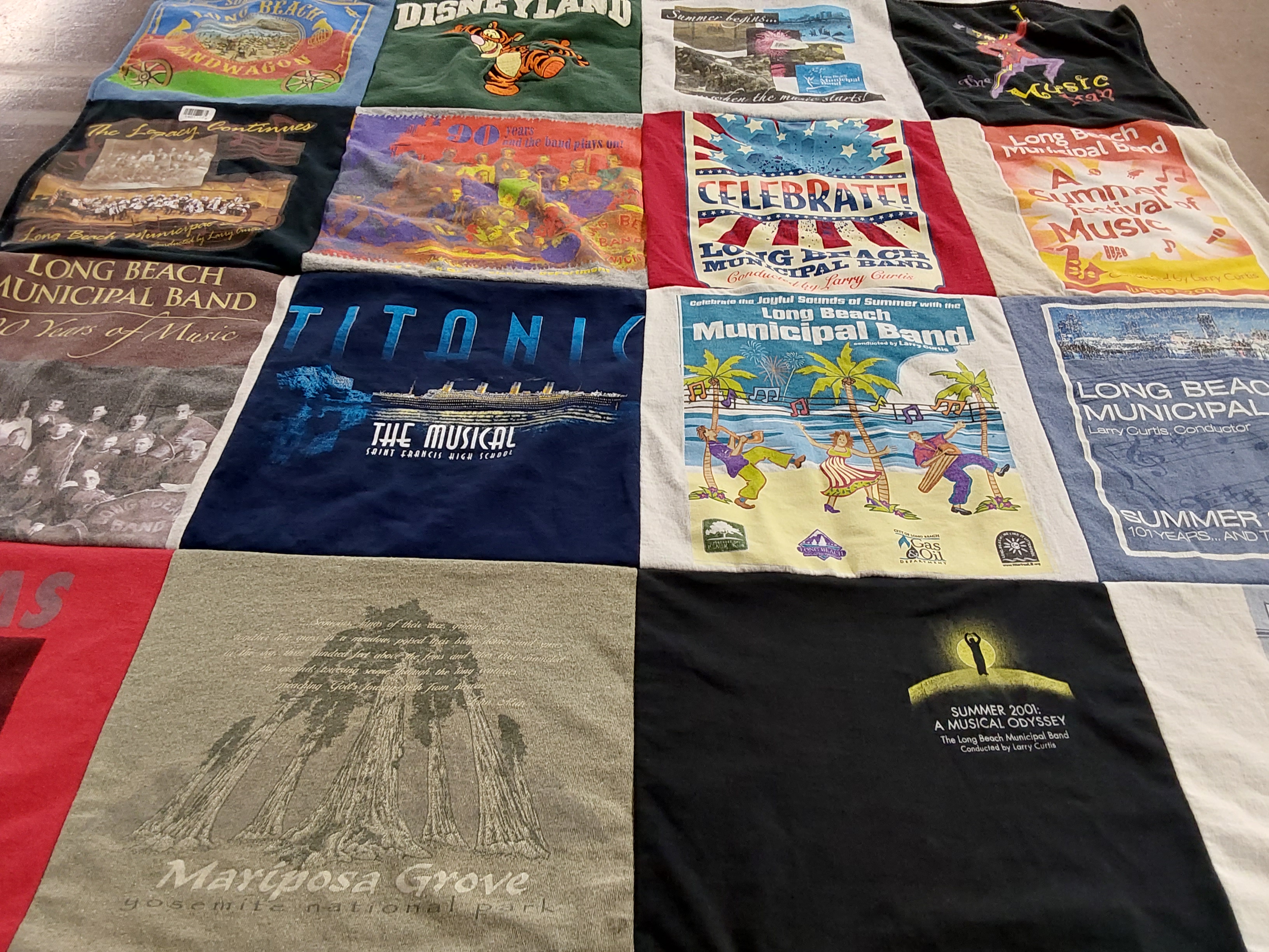 T-shirt quilt from long beach high school by Teri from CA