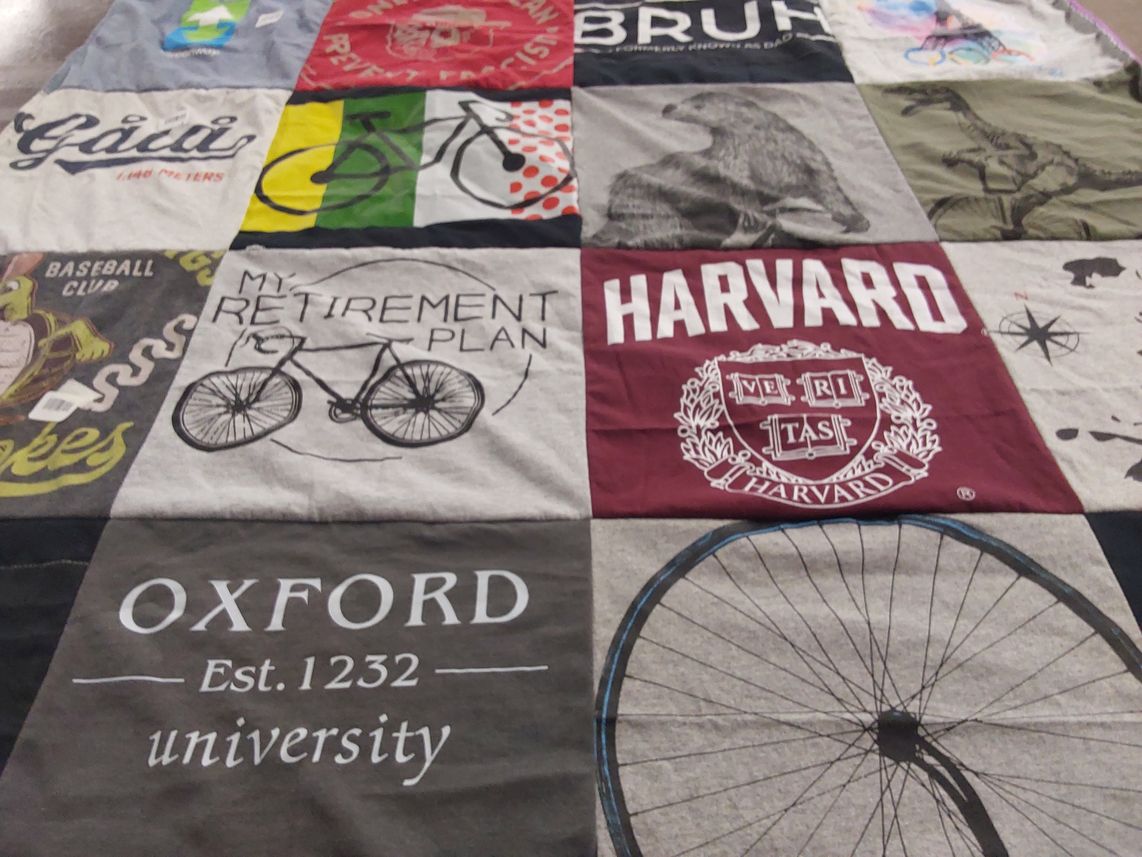 T-shirt quilt from harvard university, oxford university by Steven from CA