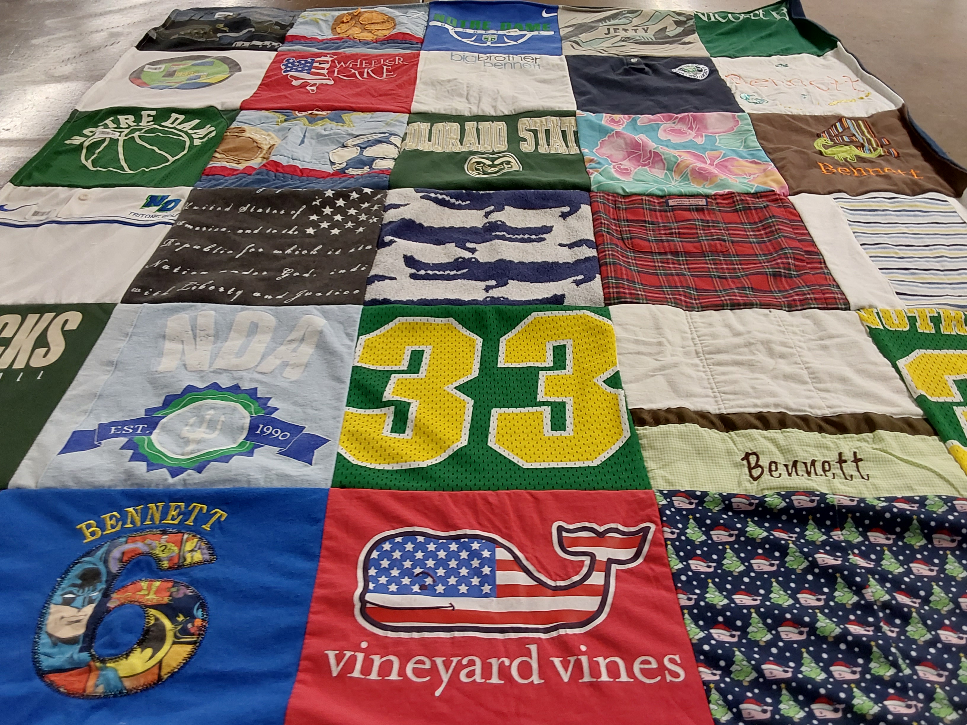 T-shirt quilt featuring north dakota state university basketball by Carrie from WI