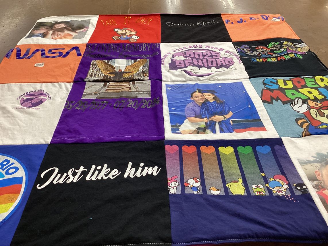 T-shirt quilt from village high school by Josseline from TN