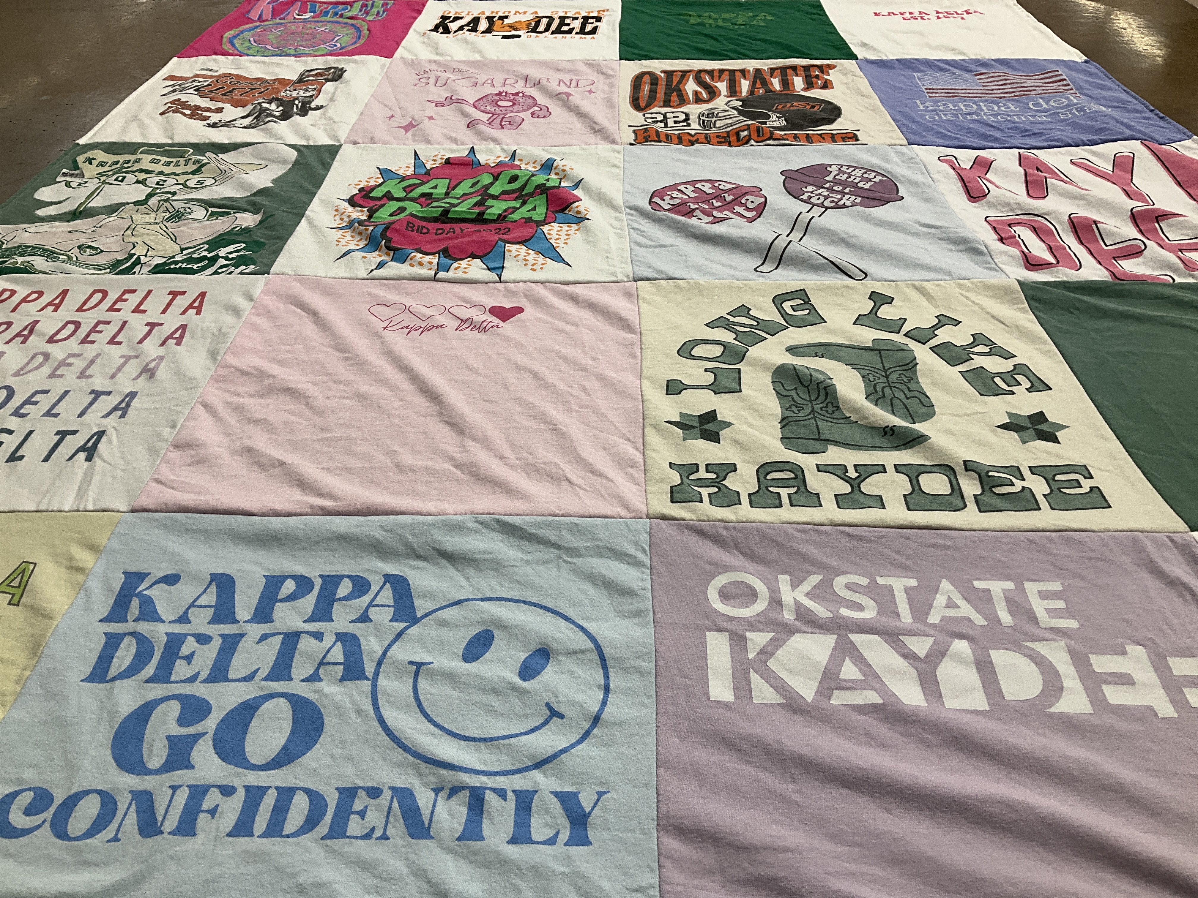 T-shirt quilt from oklahoma state university by Georganna from OK