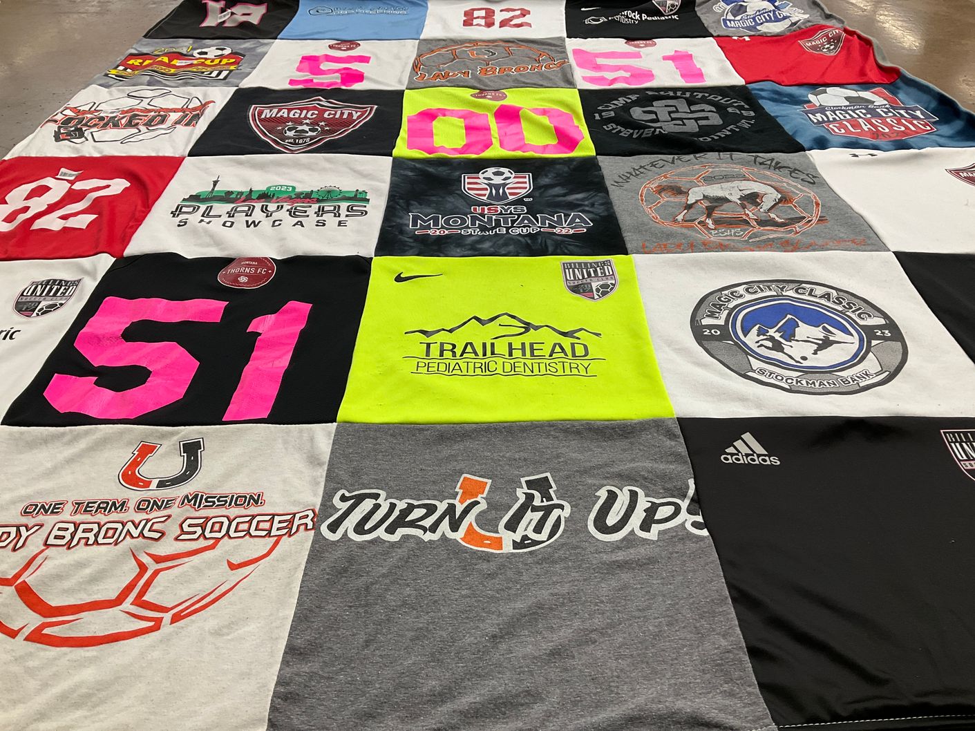 T-shirt quilt featuring montana united by Amy from MT