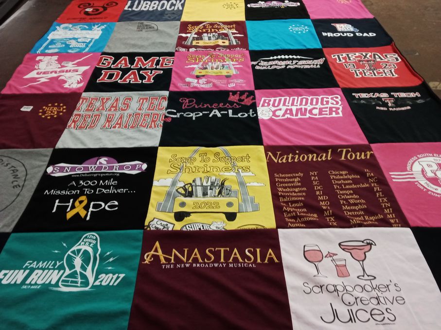 T-shirt quilt featuring texas tech red raiders by Peggy from MO