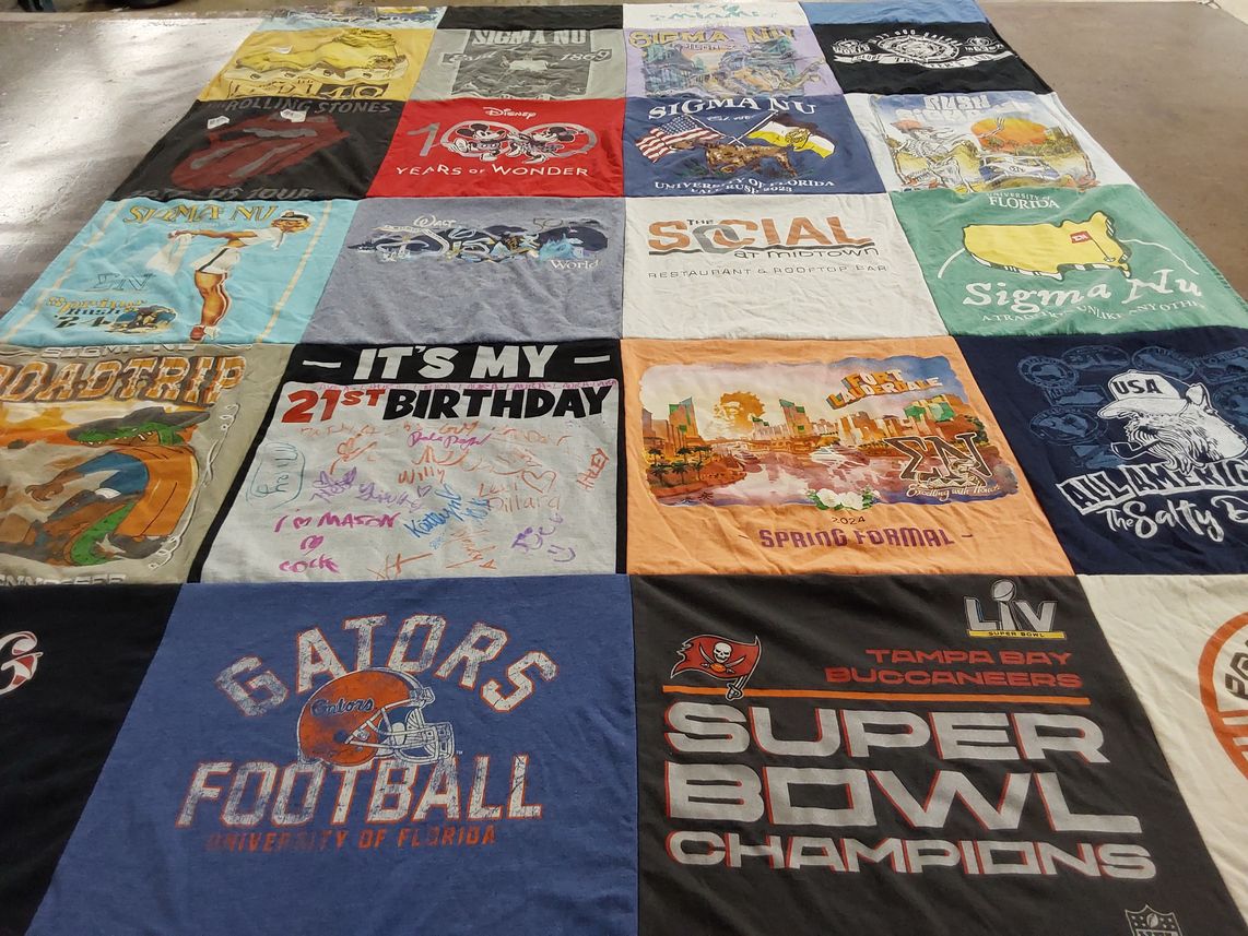 T-shirt quilt featuring tampa bay buccaneers by Leigh from FL
