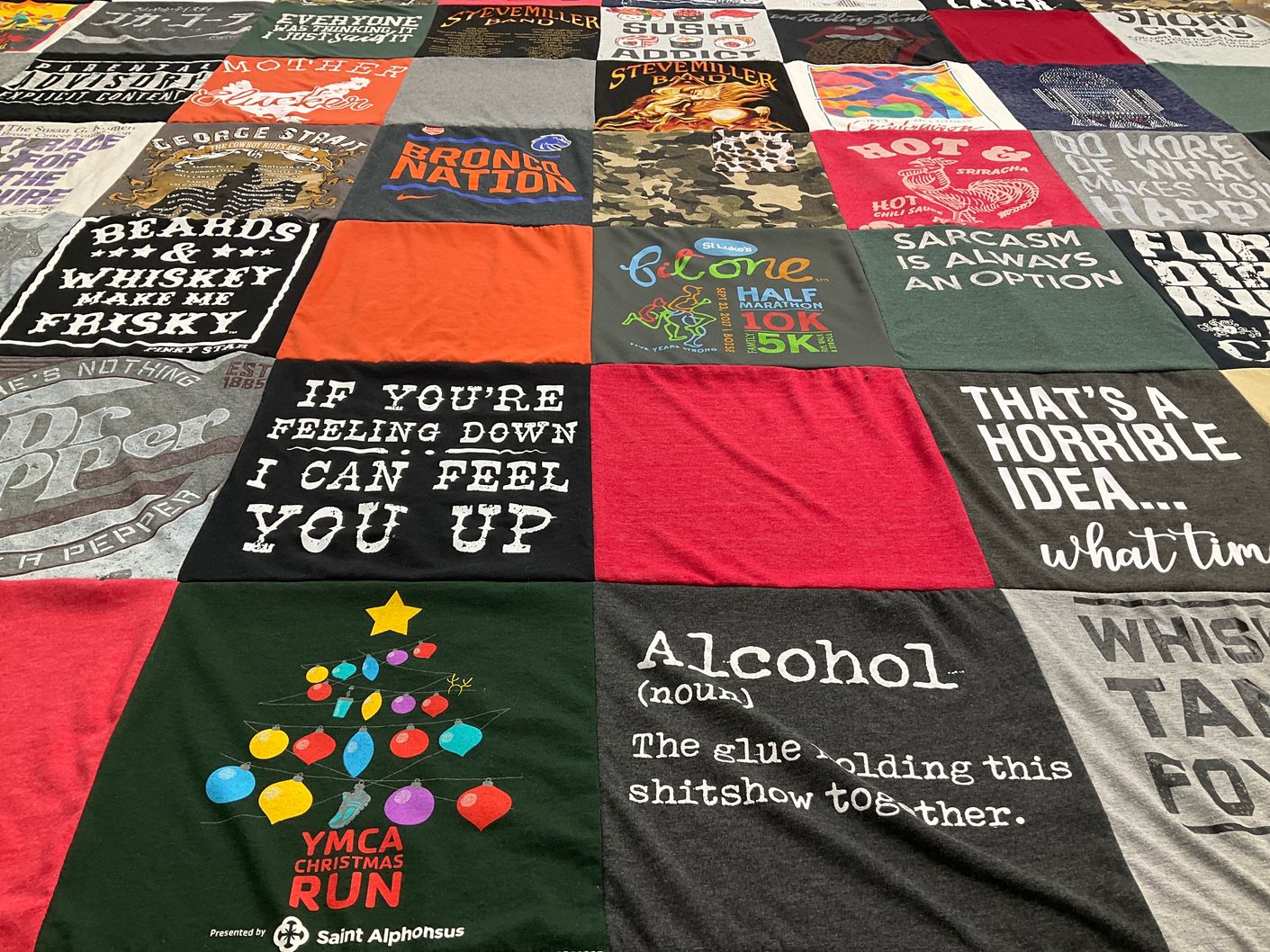 T-shirt quilt featuring bronco nation by Cori from ID