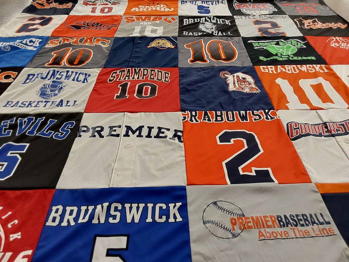 T-shirt quilt featuring brunswick basketball, stampede by Brian from OH